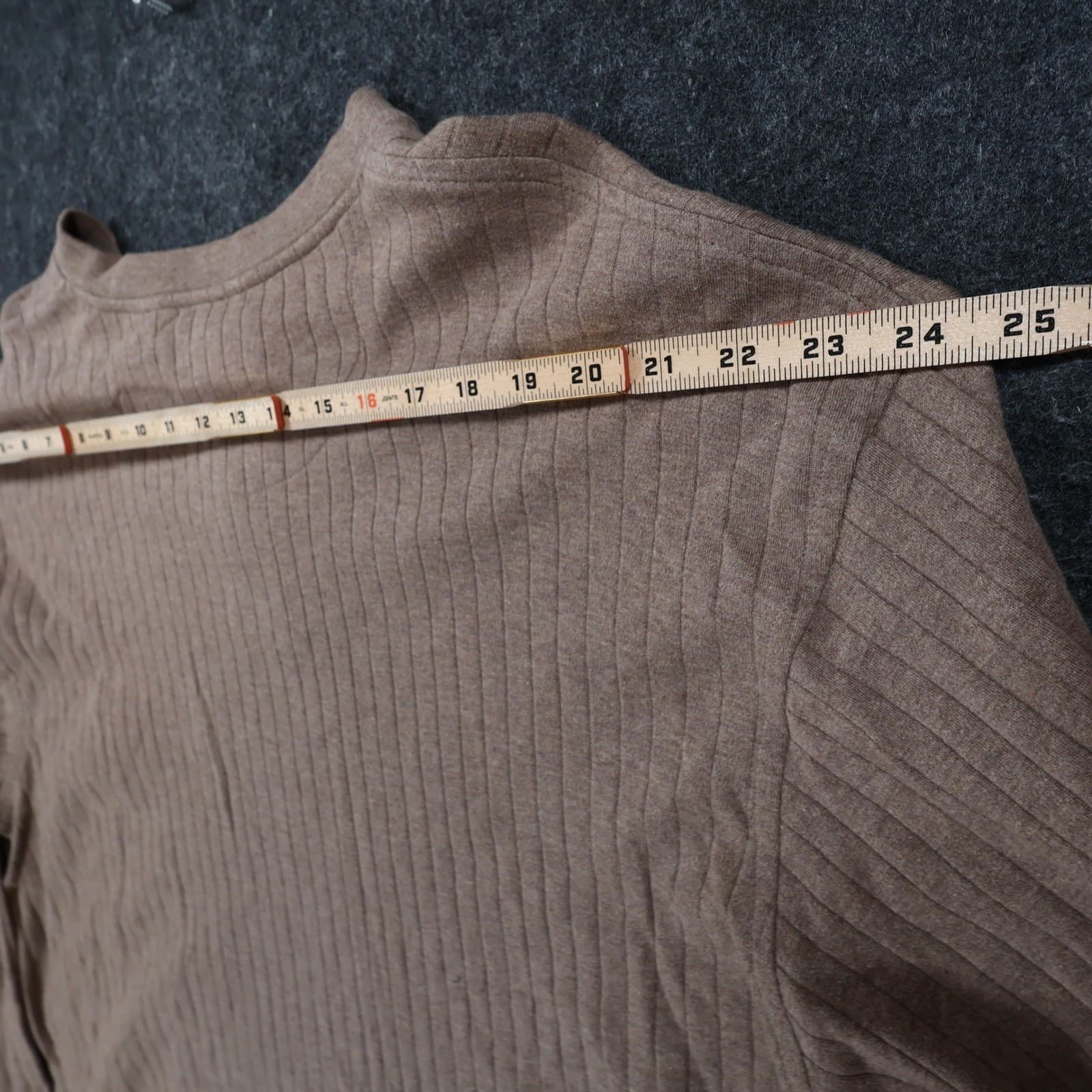 Roundtree Yorke Henley Mens 2X Brown Excellent Ribbed Texture - Thumbnail 6