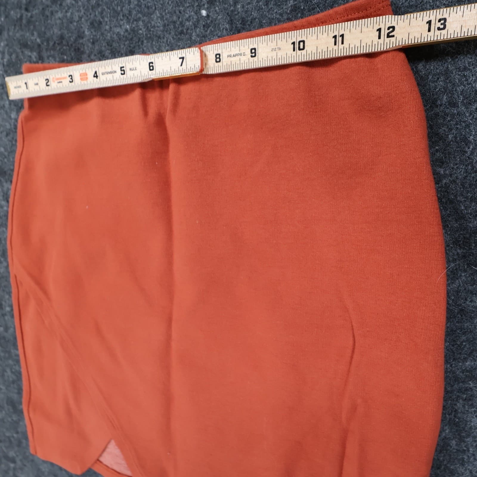 Abercrombie & Fitch Mini Skirt Womens XS Orange Cotton Blend Wrap Front Slim - Thumbnail 3