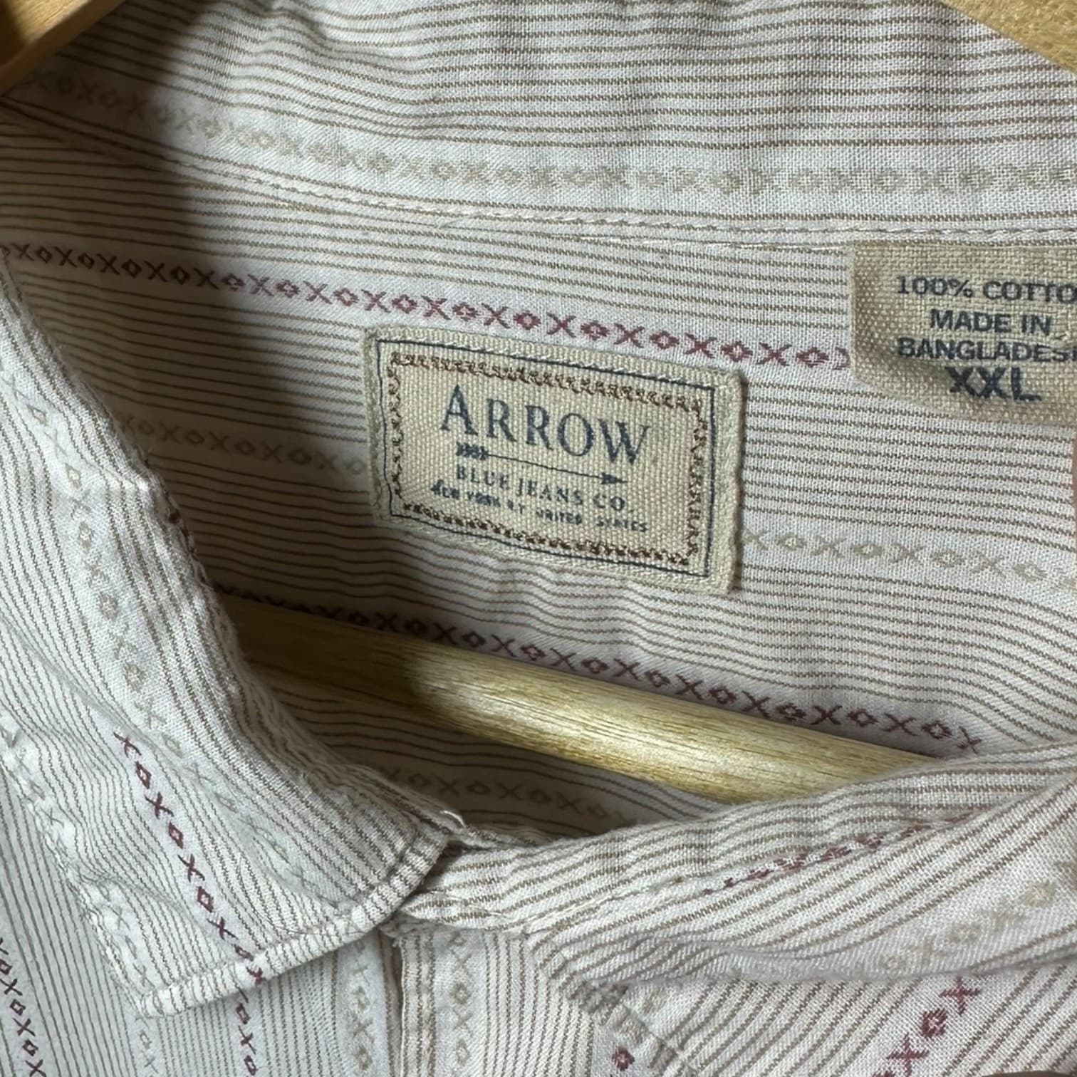 Arrow Men's Size XXL Striped Short Sleeve Cotton Shirt - Thumbnail 6