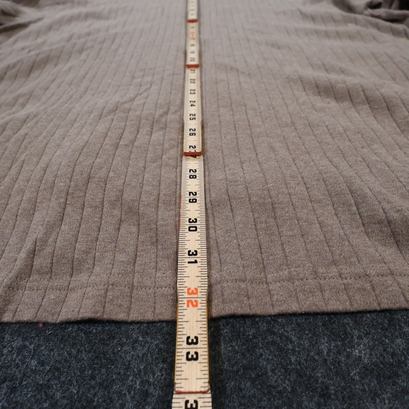 Roundtree Yorke Henley Mens 2X Brown Excellent Ribbed Texture - Thumbnail 5