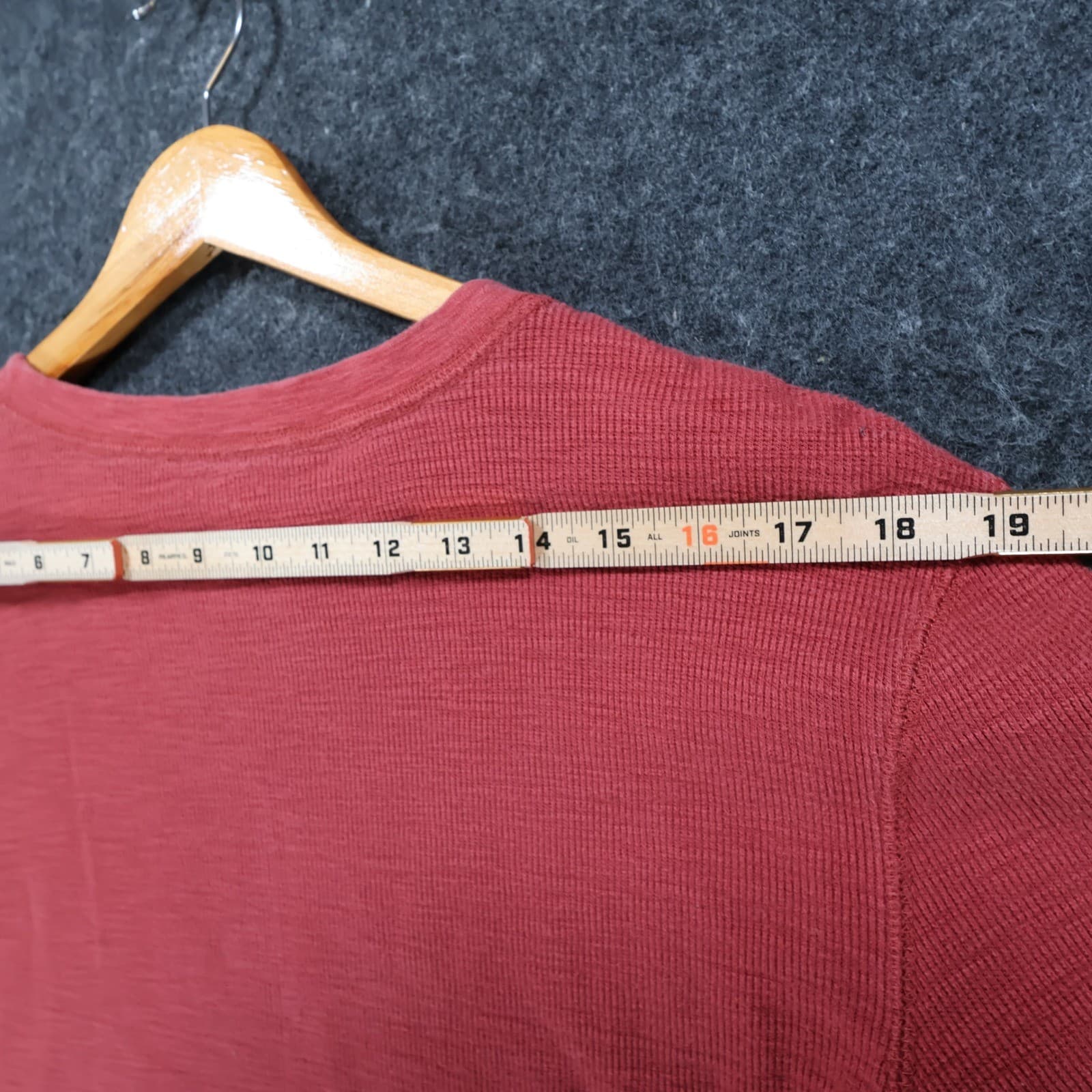 Arizona Jean Co Thermal Shirt Mens Large Red Cotton Waffle Knit Long Sleeve - Thumbnail 6