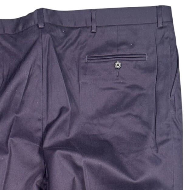 Lands End Mens 44 Long Navy Blue Pleated Dress Pants Chinos Straight Leg Classic - Thumbnail 4