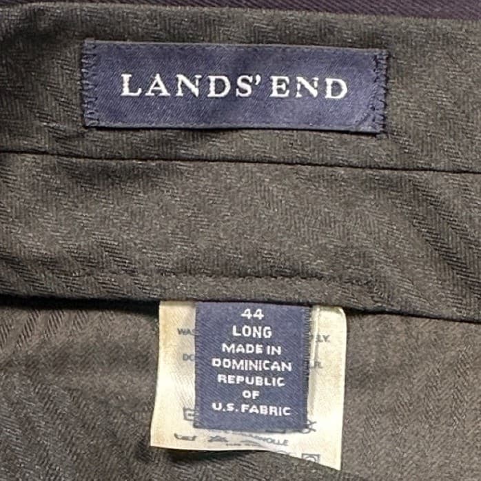 Lands End Mens 44 Long Navy Blue Pleated Dress Pants Chinos Straight Leg Classic - Thumbnail 7