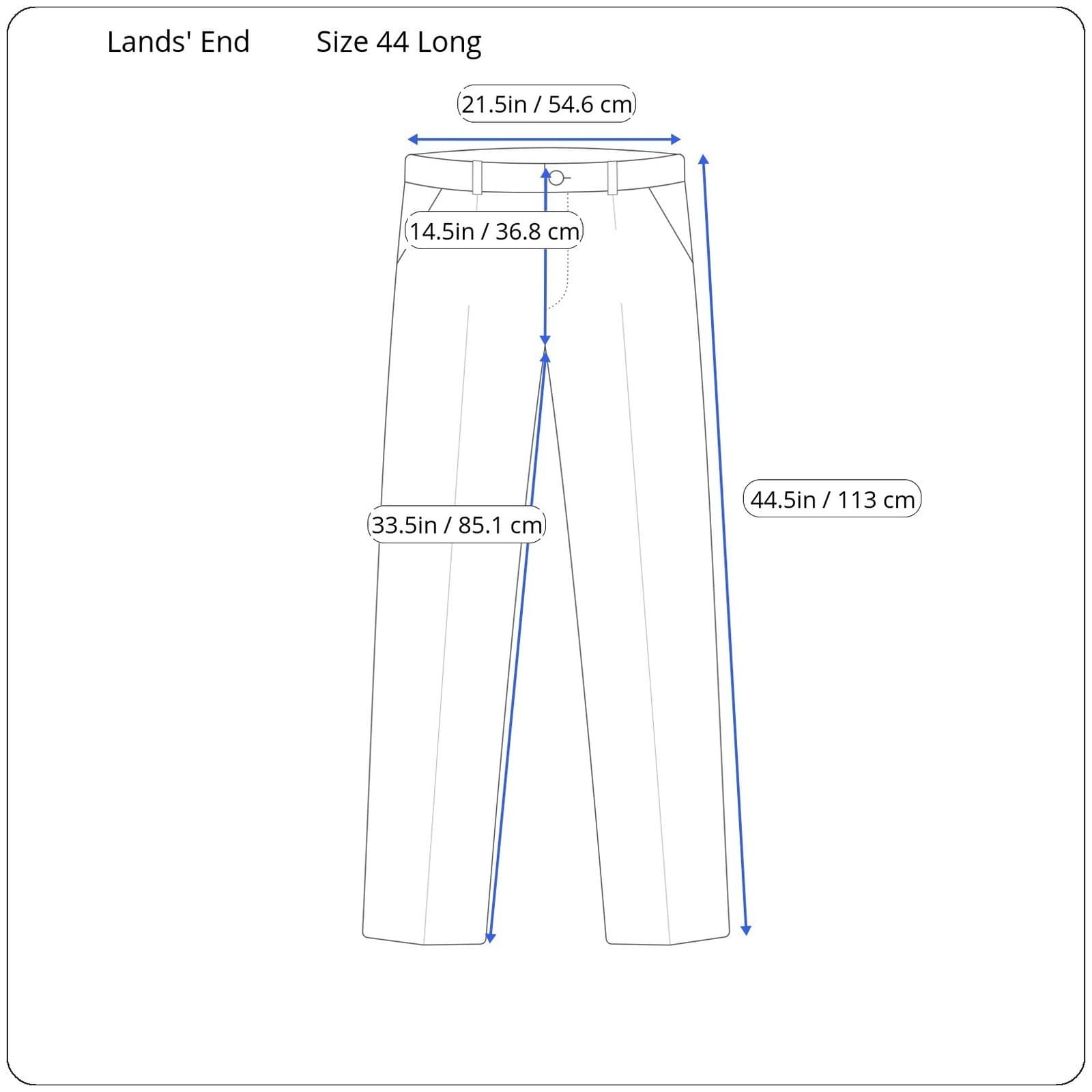Lands End Mens 44 Long Navy Blue Pleated Dress Pants Chinos Straight Leg Classic - Thumbnail 8