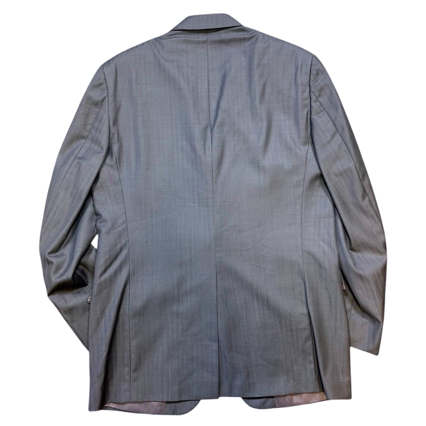 Hart Schaffner Marx Blazer Mens 42L Gray Excellent Zignone Wool Herringbone - Thumbnail 2