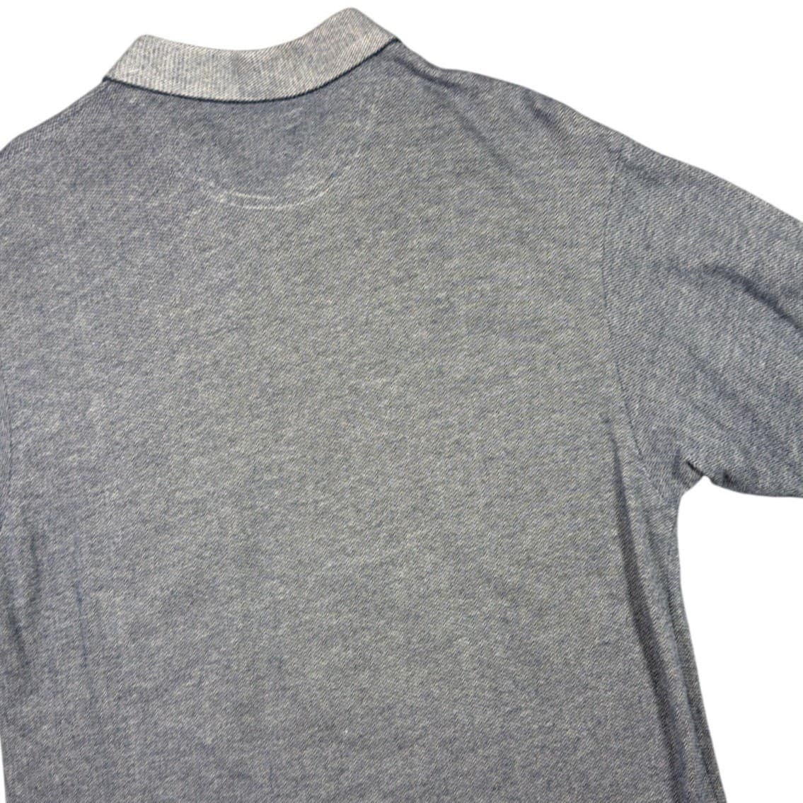John Ashford Golf Polo Mens L Blue Herringbone Knit Pocket Short Sleeve - Thumbnail 4