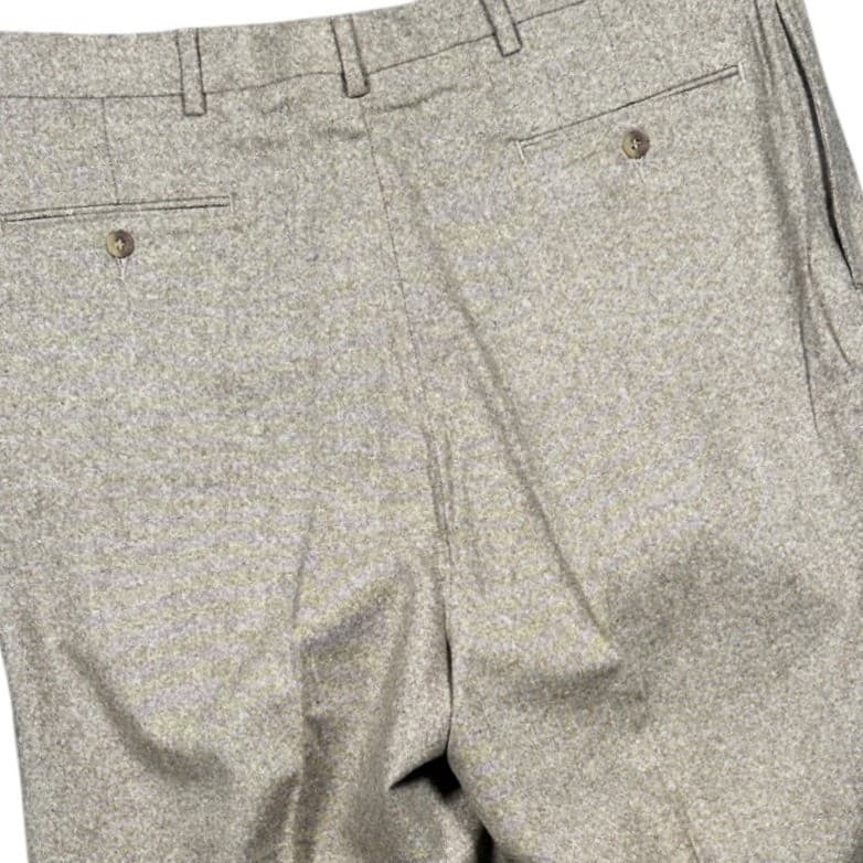 Irvine Park Mens Size 44 Wool Cashmere Blend Pleated Dress Pants Tan 42x33.5 - Thumbnail 4