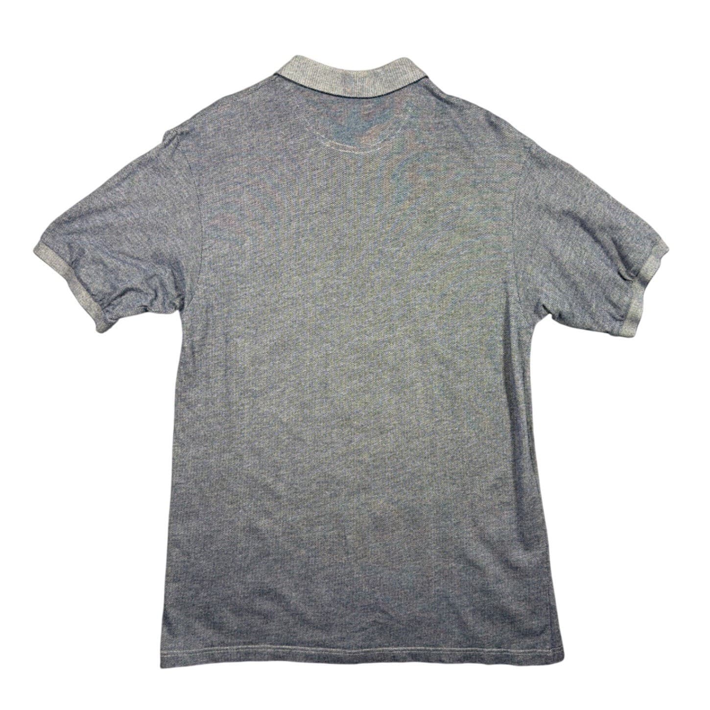 John Ashford Golf Polo Mens L Blue Herringbone Knit Pocket Short Sleeve - Thumbnail 2