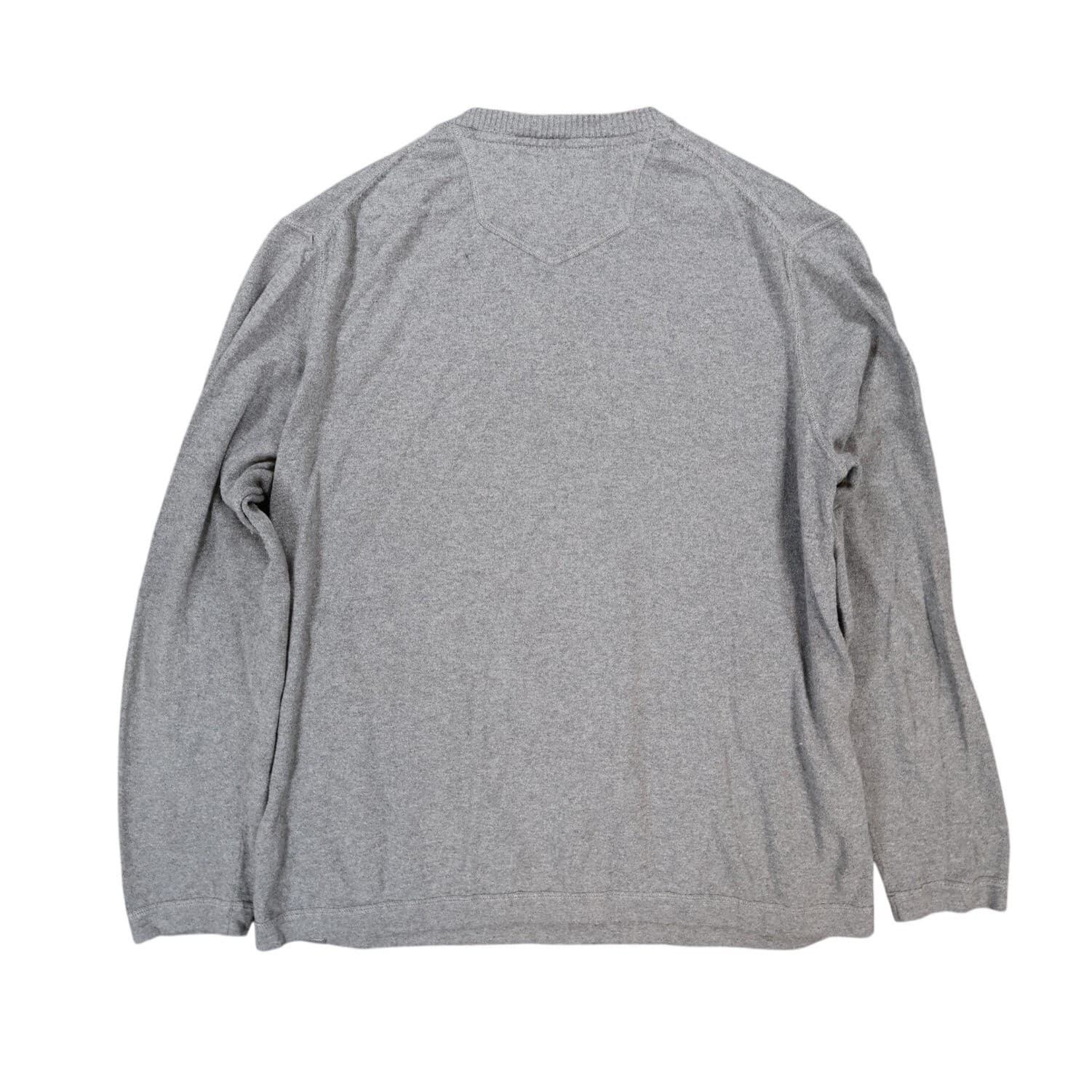 Eddie Bauer V-Neck Sweater Mens XL Gray Excellent Classic Knit - Thumbnail 2
