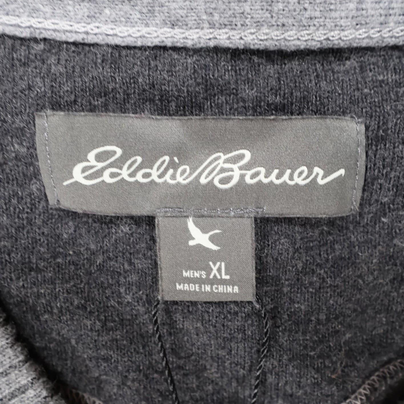 Eddie Bauer V-Neck Sweater Mens XL Gray Excellent Classic Knit - Thumbnail 7