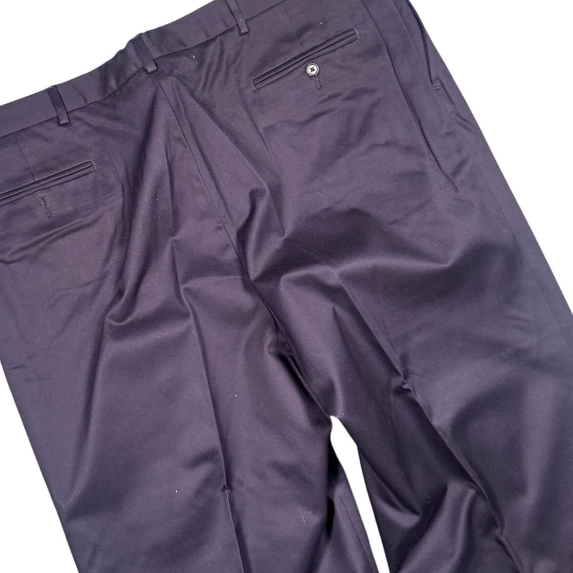 Lands End Mens 44 Long Navy Blue Pleated Dress Pants Chinos Straight Leg Classic - Thumbnail 6