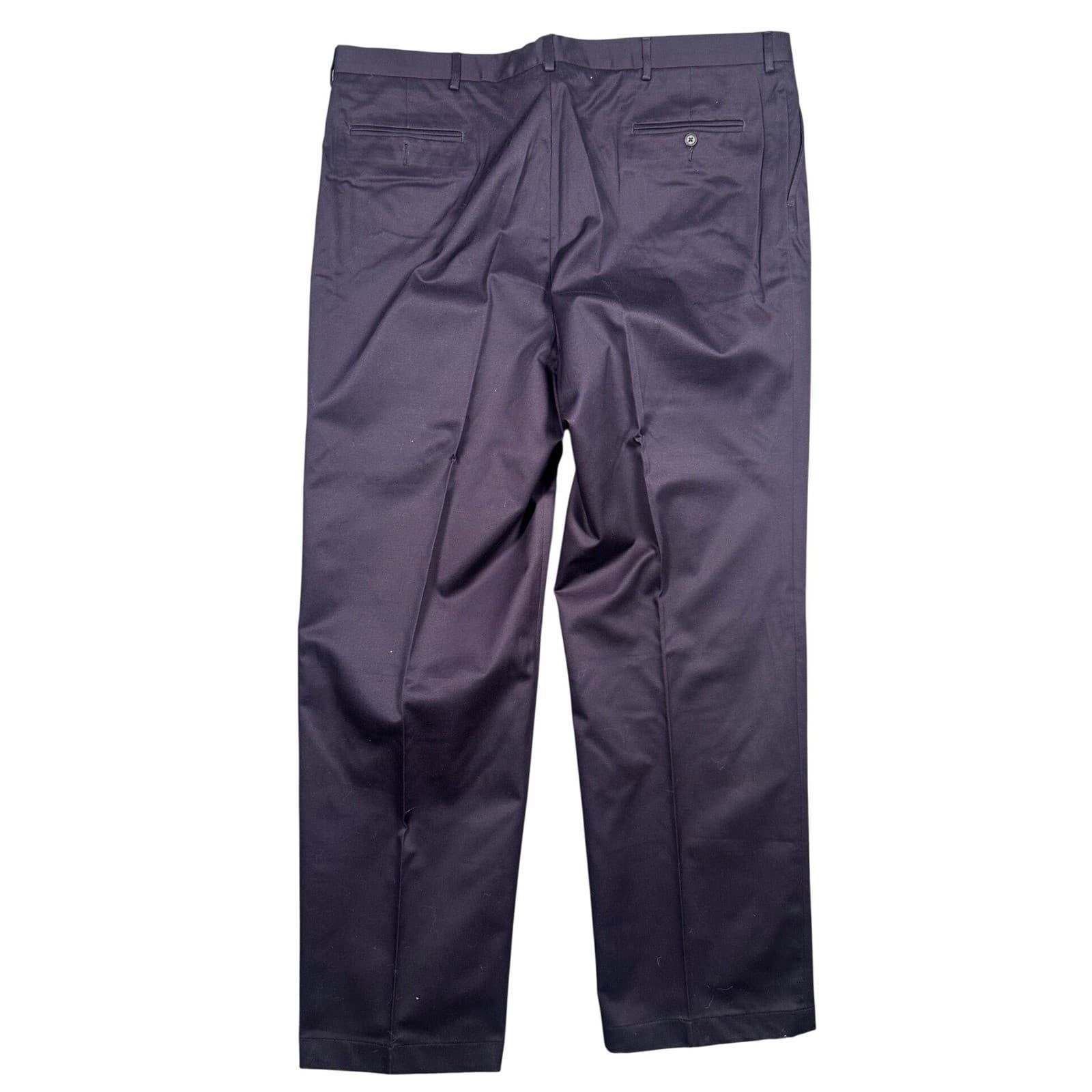 Lands End Mens 44 Long Navy Blue Pleated Dress Pants Chinos Straight Leg Classic - Thumbnail 2