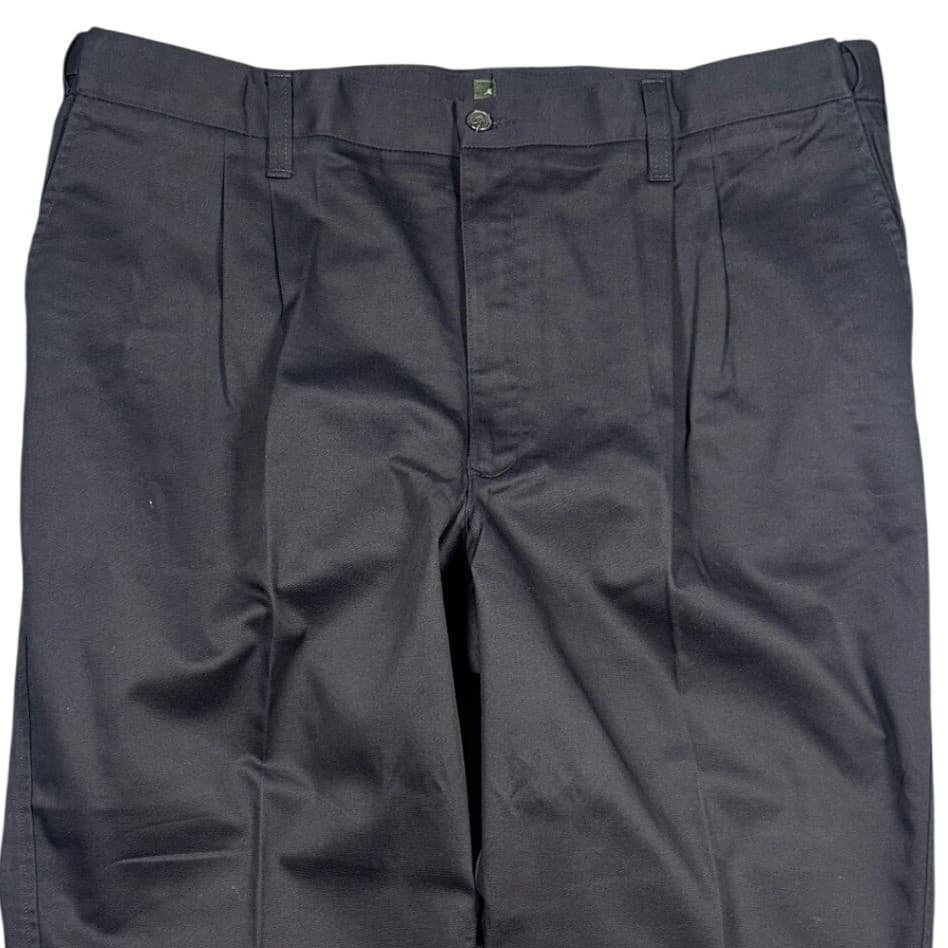 Eddie Bauer WRIN Black Pleated Chinos Mens 44x32 100% Cotton Pants - Thumbnail 3