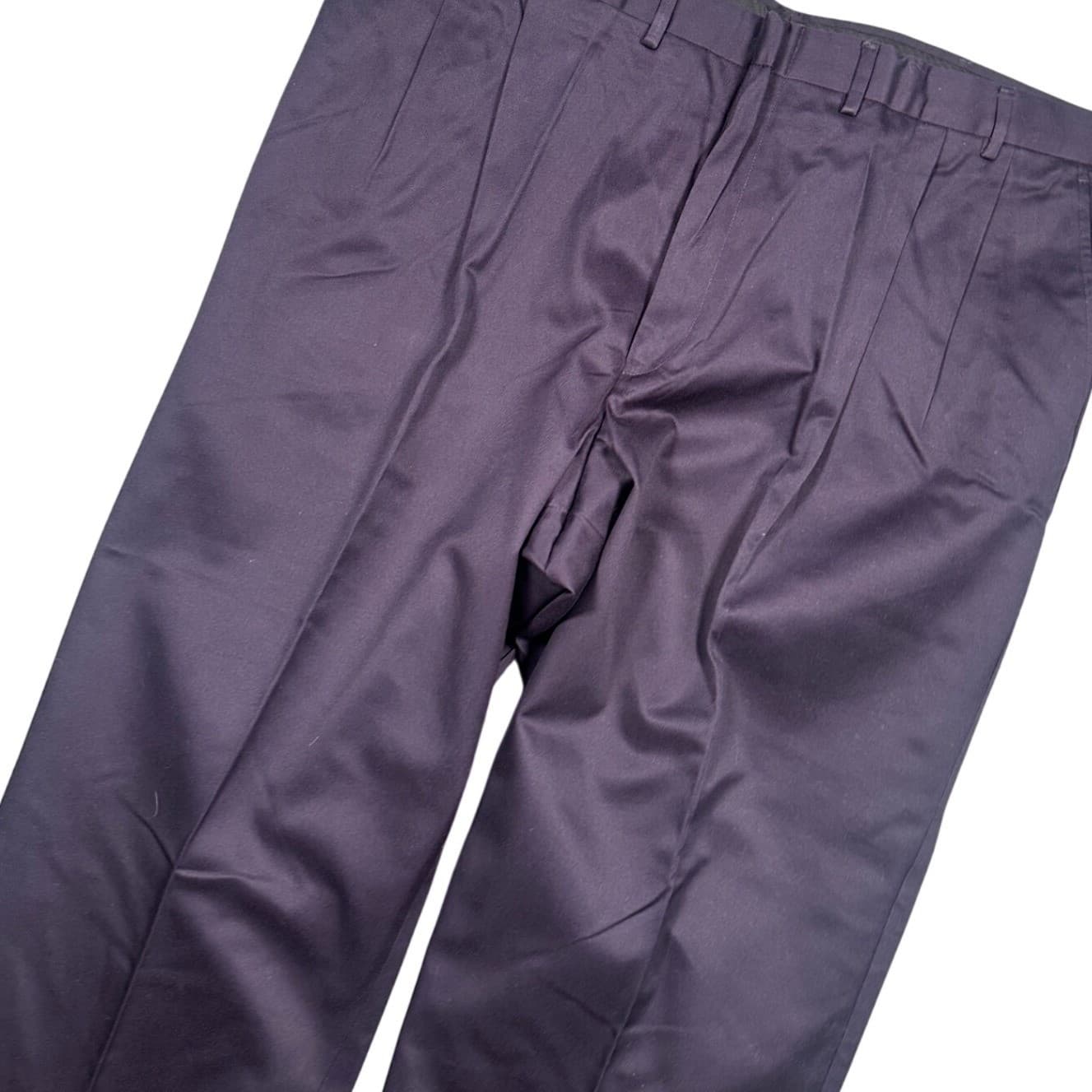 Lands End Mens 44 Long Navy Blue Pleated Dress Pants Chinos Straight Leg Classic - Thumbnail 5