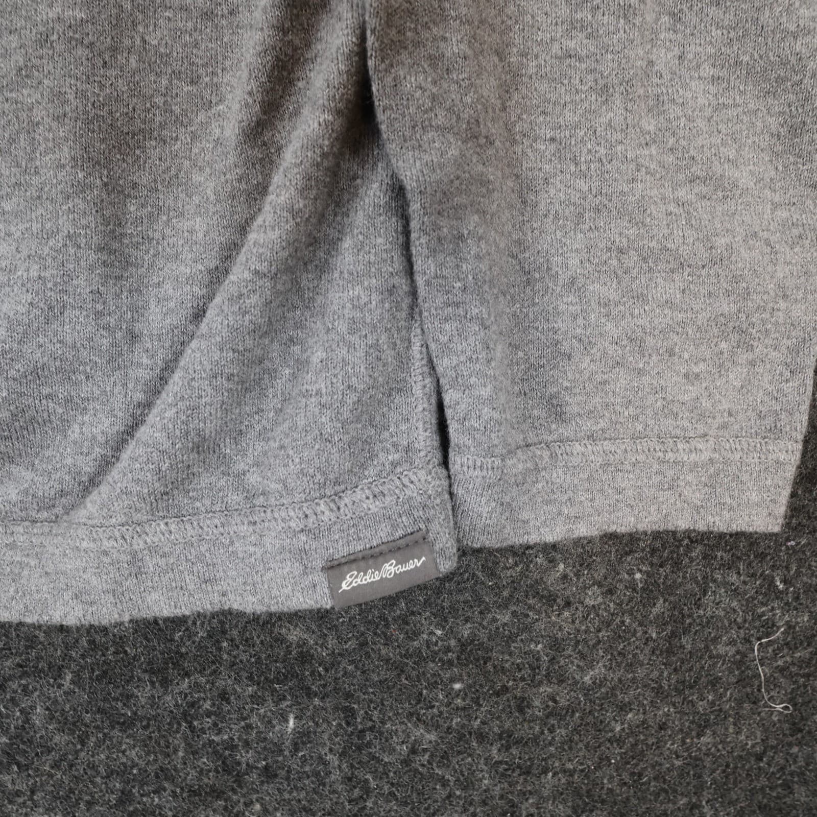 Eddie Bauer V-Neck Sweater Mens XL Gray Excellent Classic Knit - Thumbnail 9