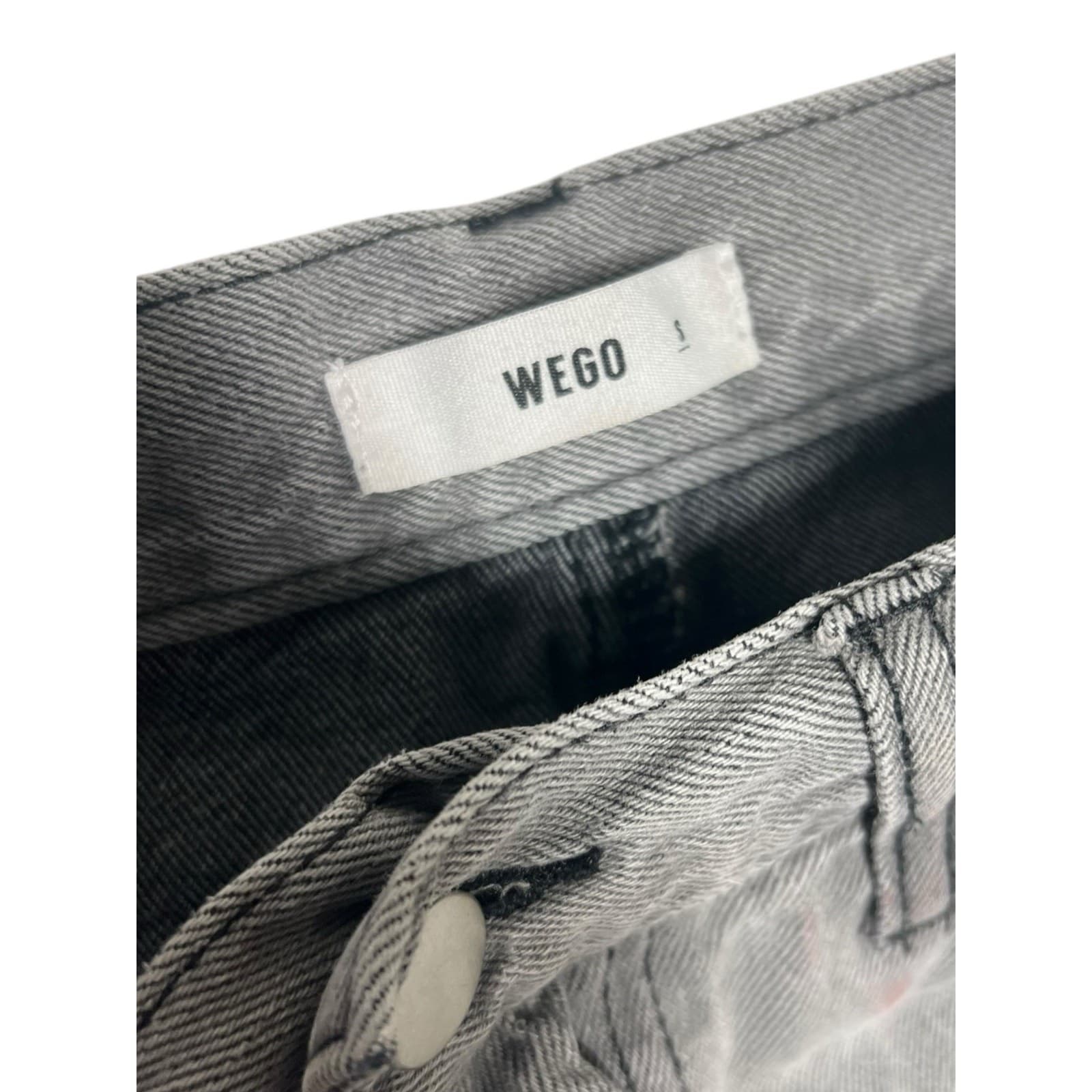 WEGO Wide Leg Jeans Women Vintage S Gray Cotton Denim High Rise Baggy Streetwear - Thumbnail 4