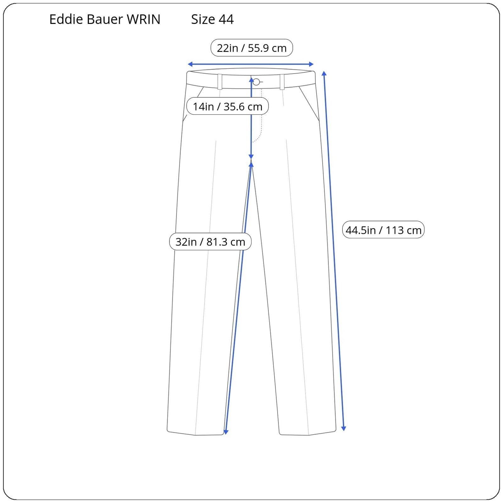 Eddie Bauer WRIN Black Pleated Chinos Mens 44x32 100% Cotton Pants - Thumbnail 7