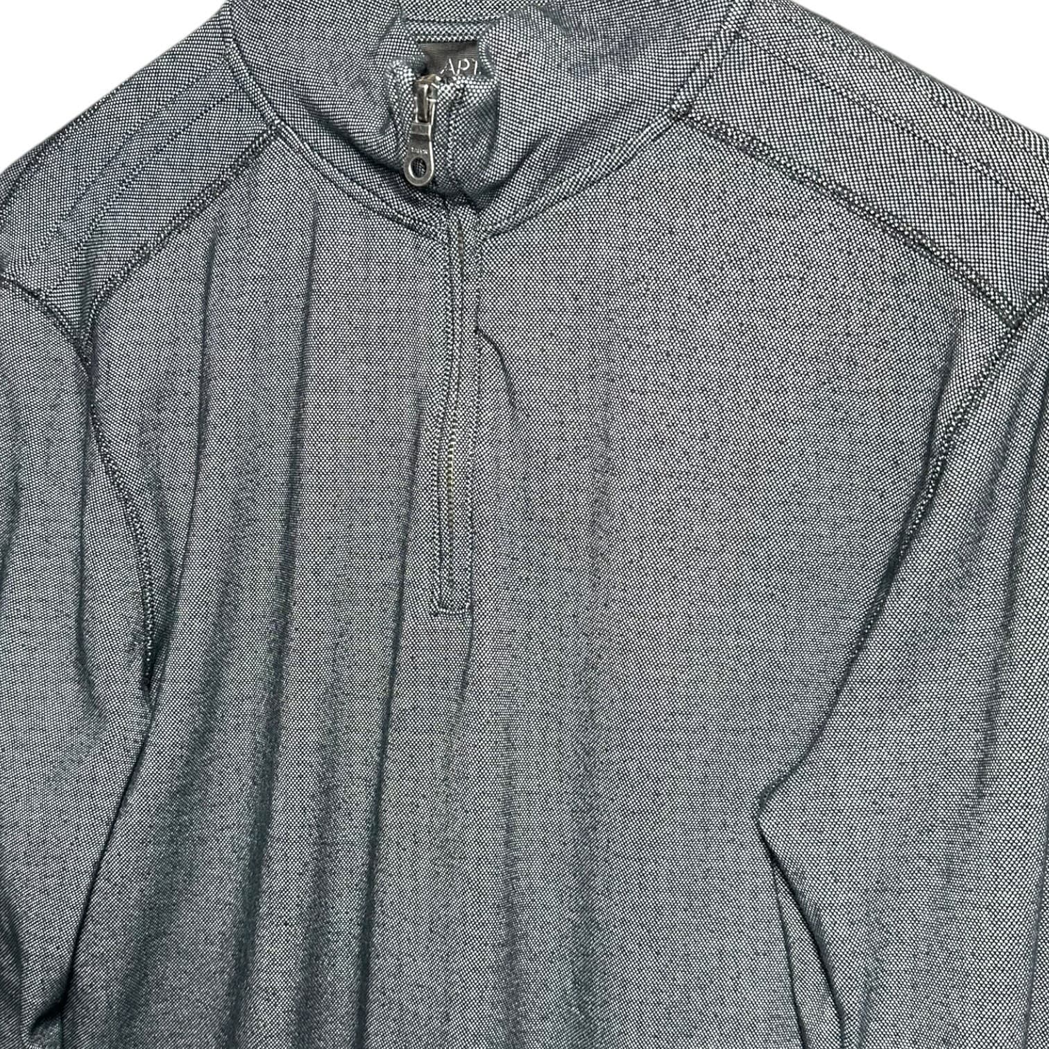 APT. Size 9 Men's Size M Lightweight Gray Performance Quarter-Zip Pullover Top - Thumbnail 2