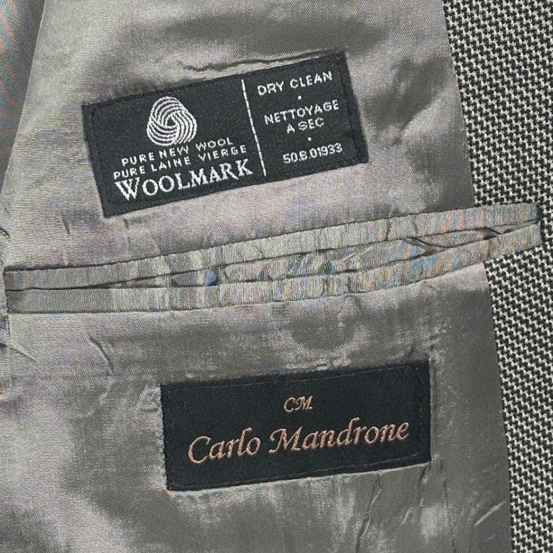 Carlo Mandrone Mens Grey 100% Pure New Wool 3-Button Blazer Sport Coat 48R - Thumbnail 7