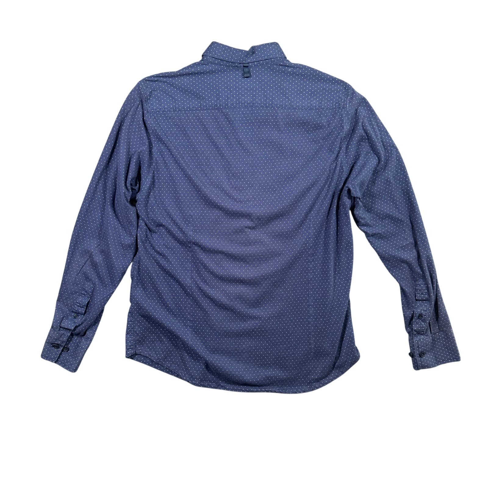 WRK Standard Shirt Mens Medium Blue Polka Dot Button Down Stretch - Thumbnail 3