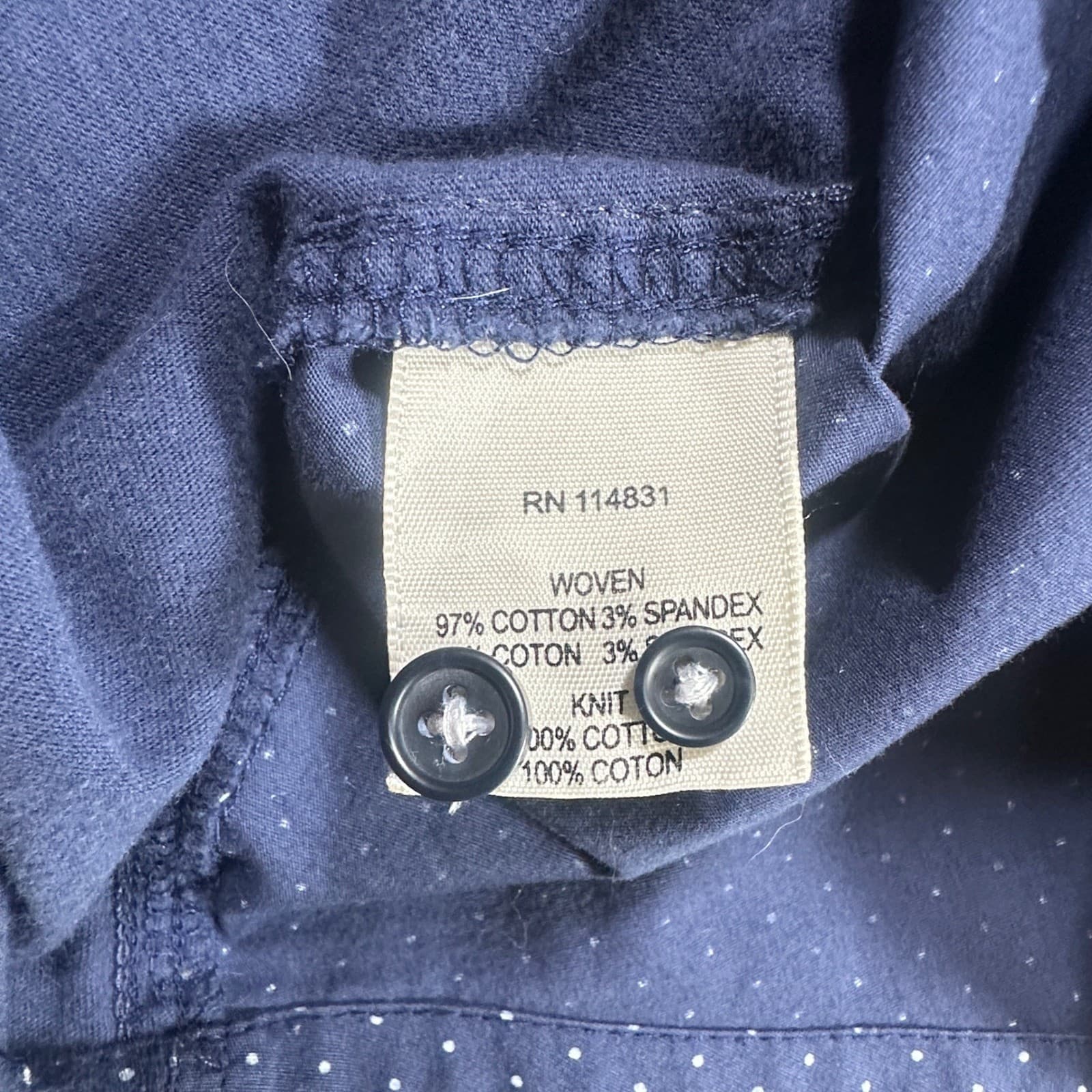 WRK Standard Shirt Mens Medium Blue Polka Dot Button Down Stretch - Thumbnail 8