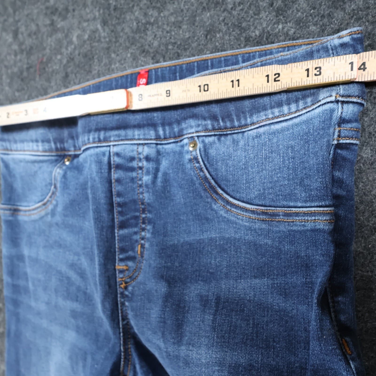 Spanx Jean-ish Leggings Womens Medium Cotton Blend Skinny Distressed Raw Hem - Thumbnail 6