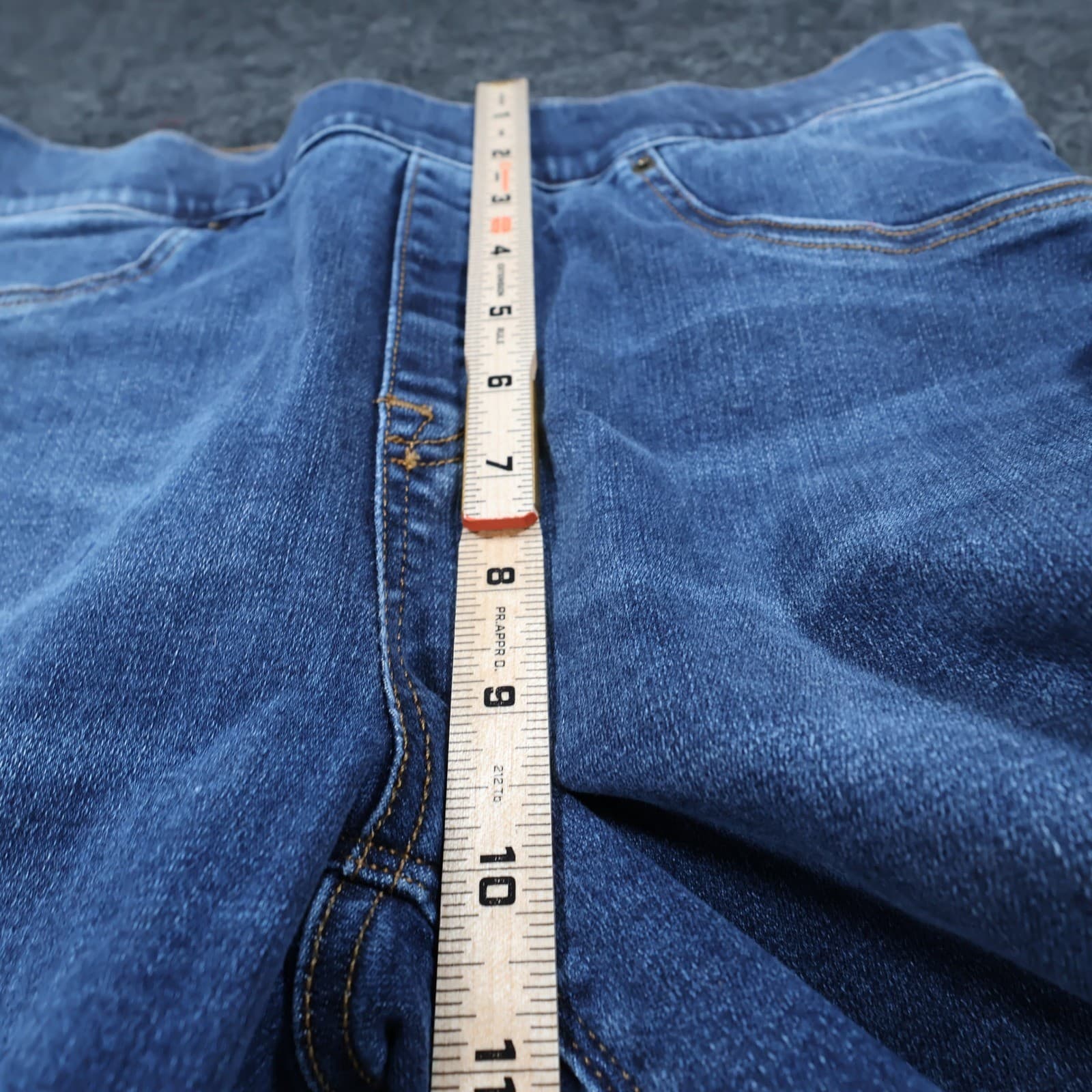 Spanx Jean-ish Leggings Womens Medium Cotton Blend Skinny Distressed Raw Hem - Thumbnail 5
