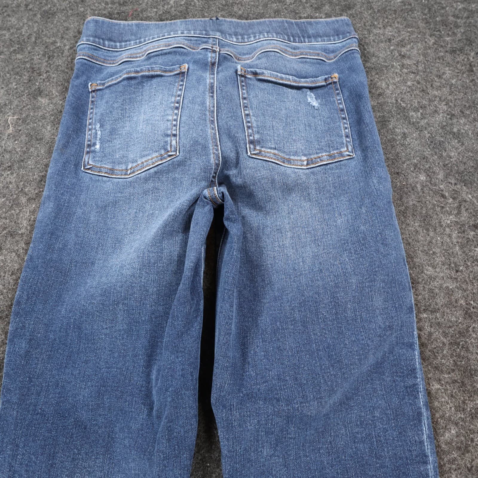 Spanx Jean-ish Leggings Womens Medium Cotton Blend Skinny Distressed Raw Hem - Thumbnail 12
