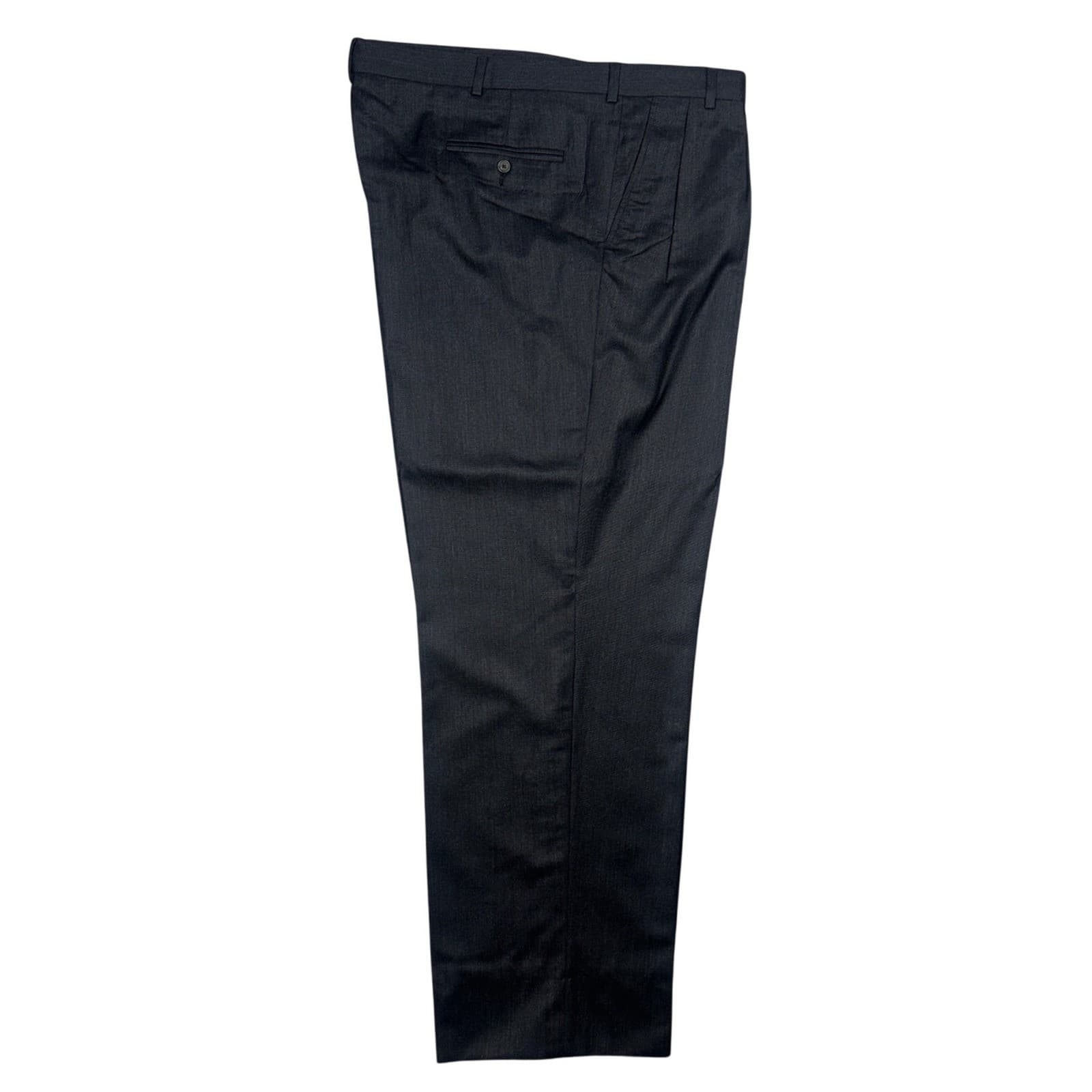 Lands' End Dress Pants Men 44 Long Charcoal Grey Excellent 100% Wool Pleated - Thumbnail 2