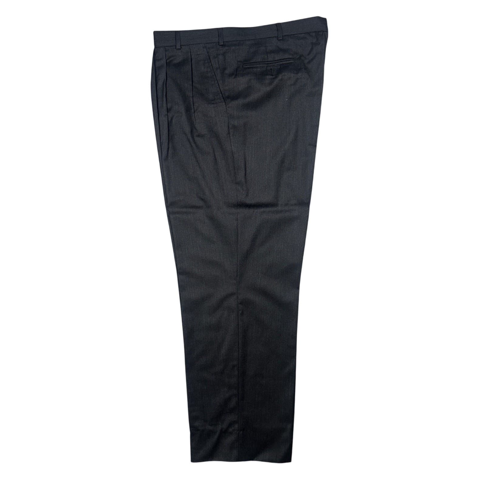 Lands' End Dress Pants Men 44 Long Charcoal Grey Excellent 100% Wool Pleated - Thumbnail 3