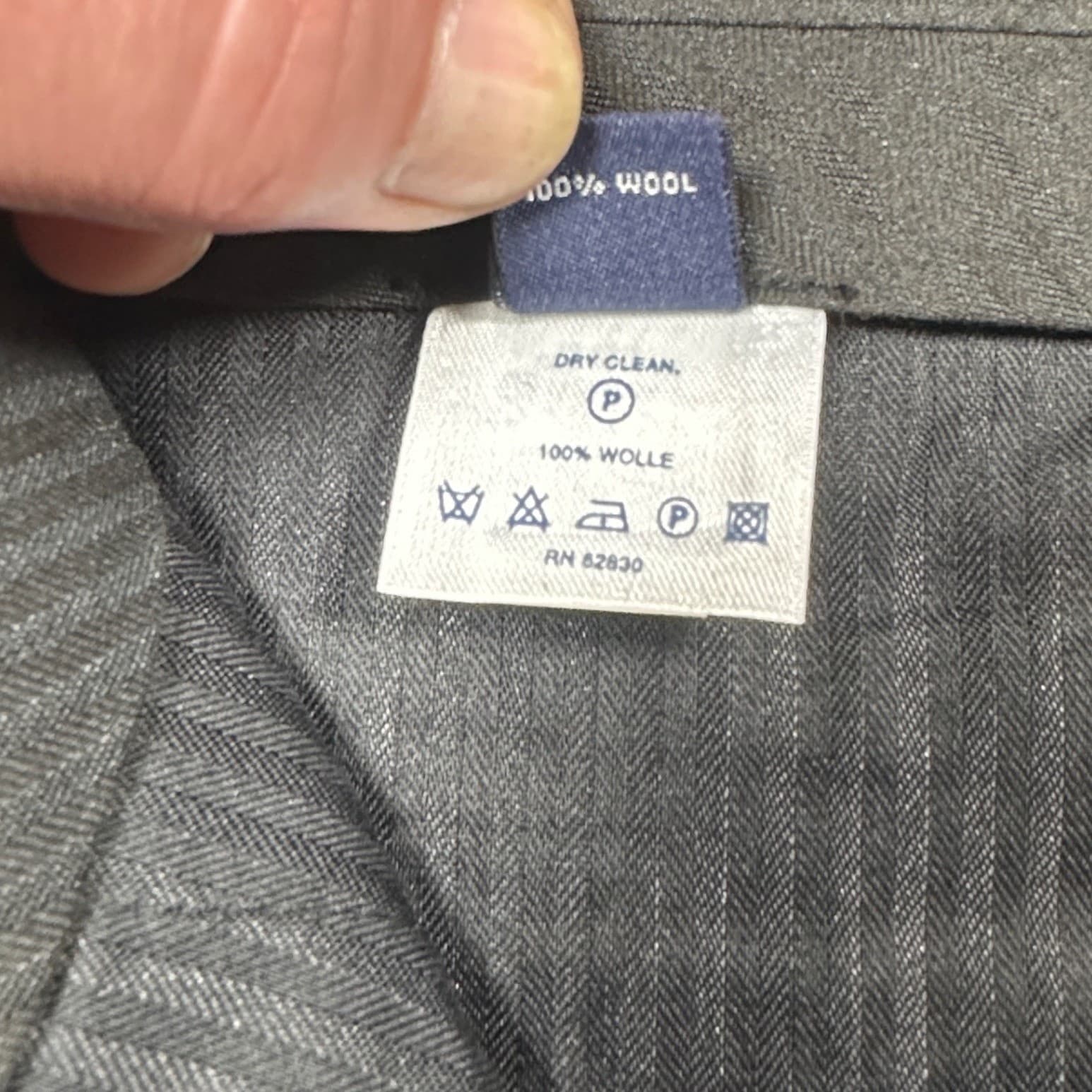 Lands' End Dress Pants Men 44 Long Charcoal Grey Excellent 100% Wool Pleated - Thumbnail 8