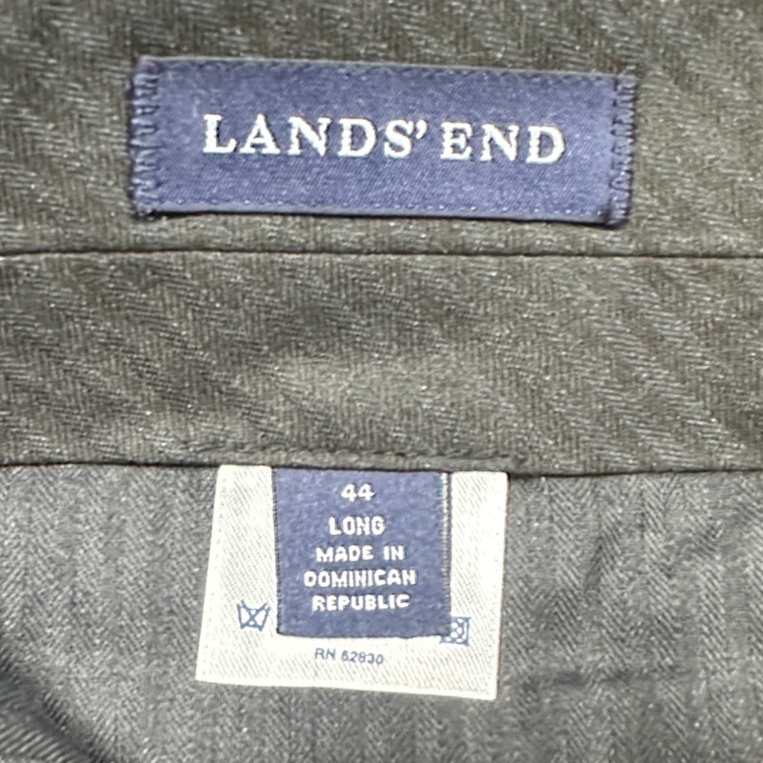 Lands' End Dress Pants Men 44 Long Charcoal Grey Excellent 100% Wool Pleated - Thumbnail 7