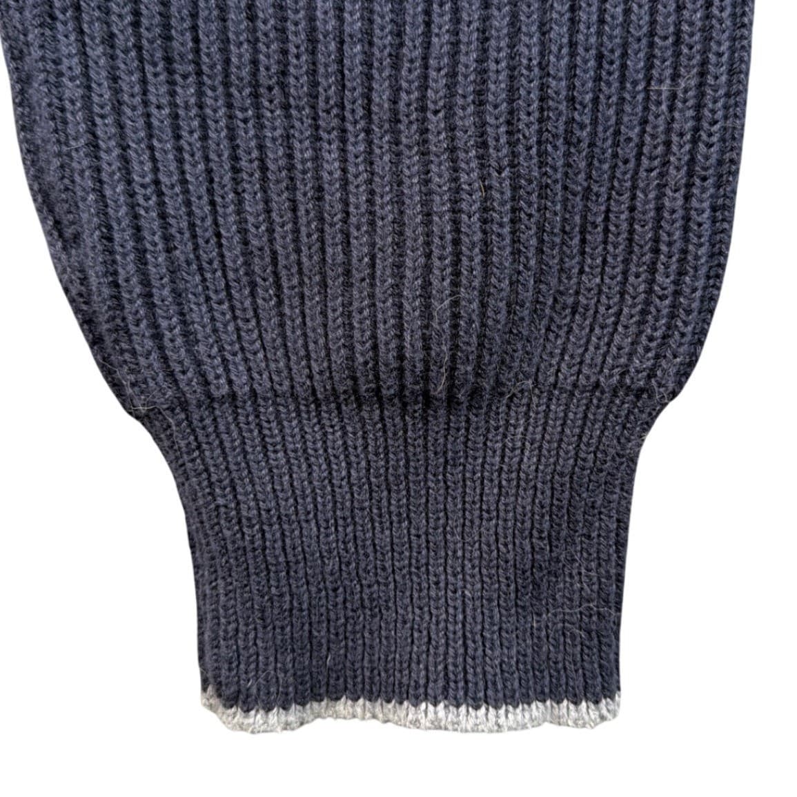 Vintage Nautica Jeans Co Sweater Mens L Navy Blue 1/4 Zip Ribbed Cotton - Thumbnail 6