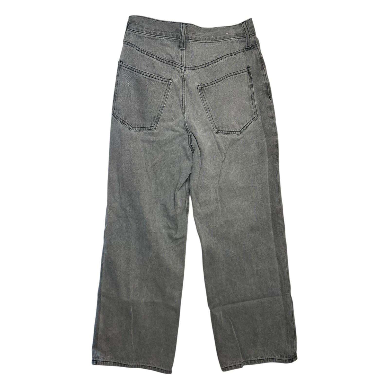 WEGO Wide Leg Jeans Women Vintage S Gray Cotton Denim High Rise Baggy Streetwear - Thumbnail 2