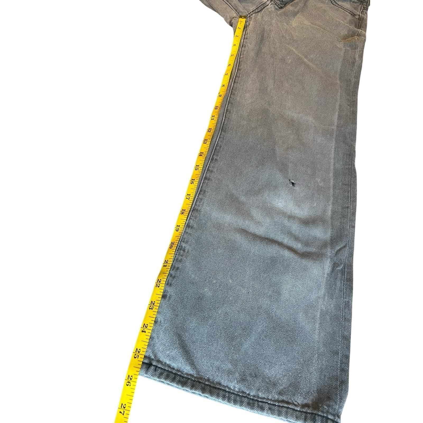 WEGO Wide Leg Jeans Women Vintage S Gray Cotton Denim High Rise Baggy Streetwear - Thumbnail 7