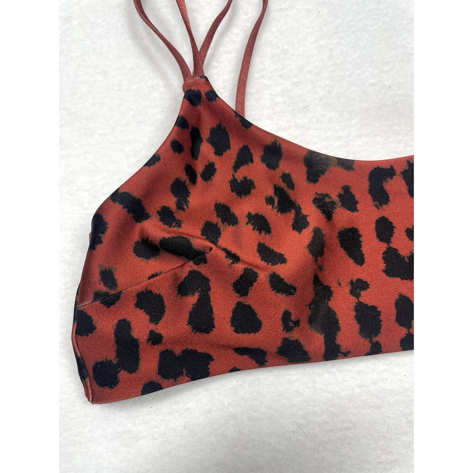 H&M Women’s Size 4 Cheetah Print Bikini Top | Burnt Orange Swimwear - Thumbnail 2