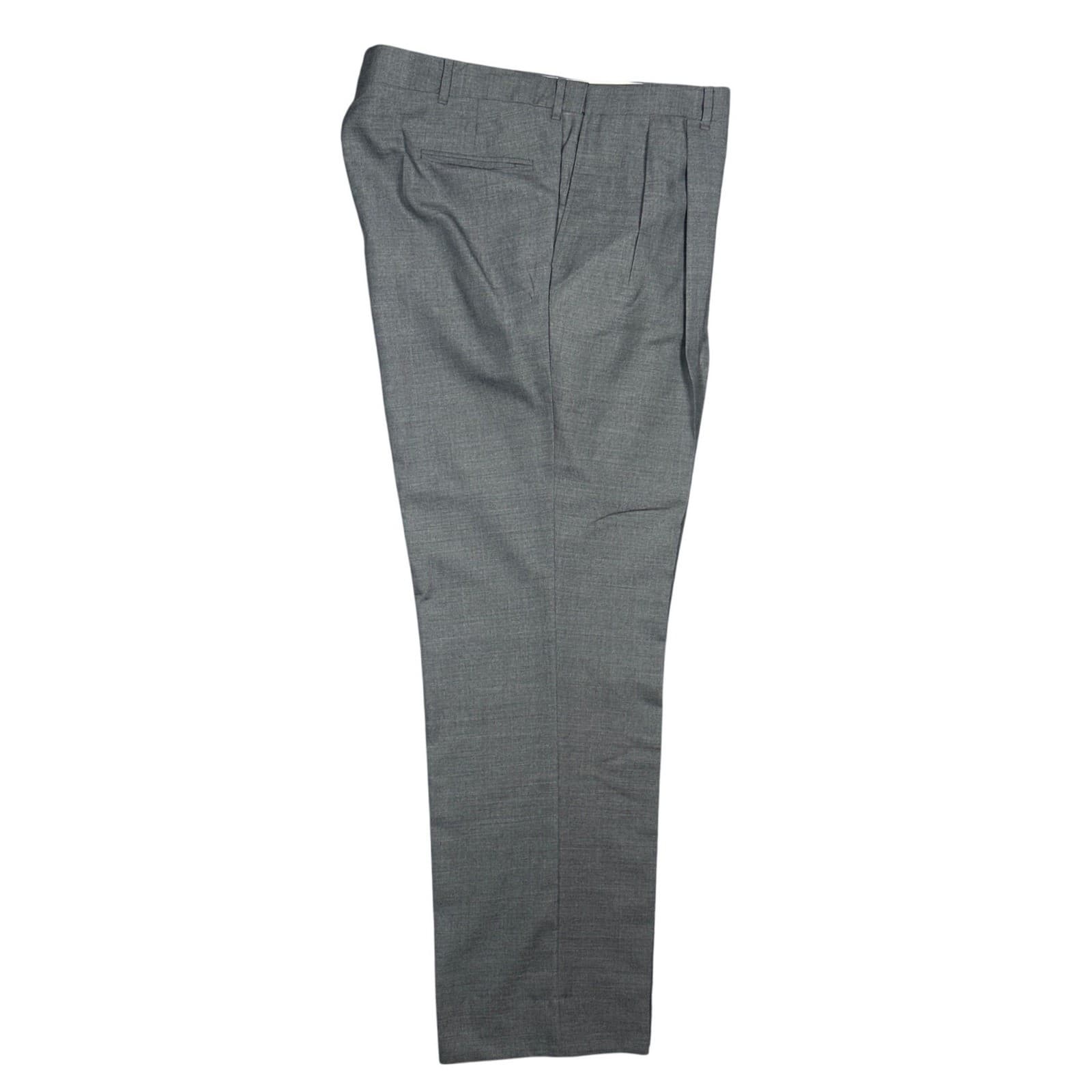 Norm Thompson Dress Pants Men 44 Long Grey Pleated Worsted Wool Blend - Thumbnail 2