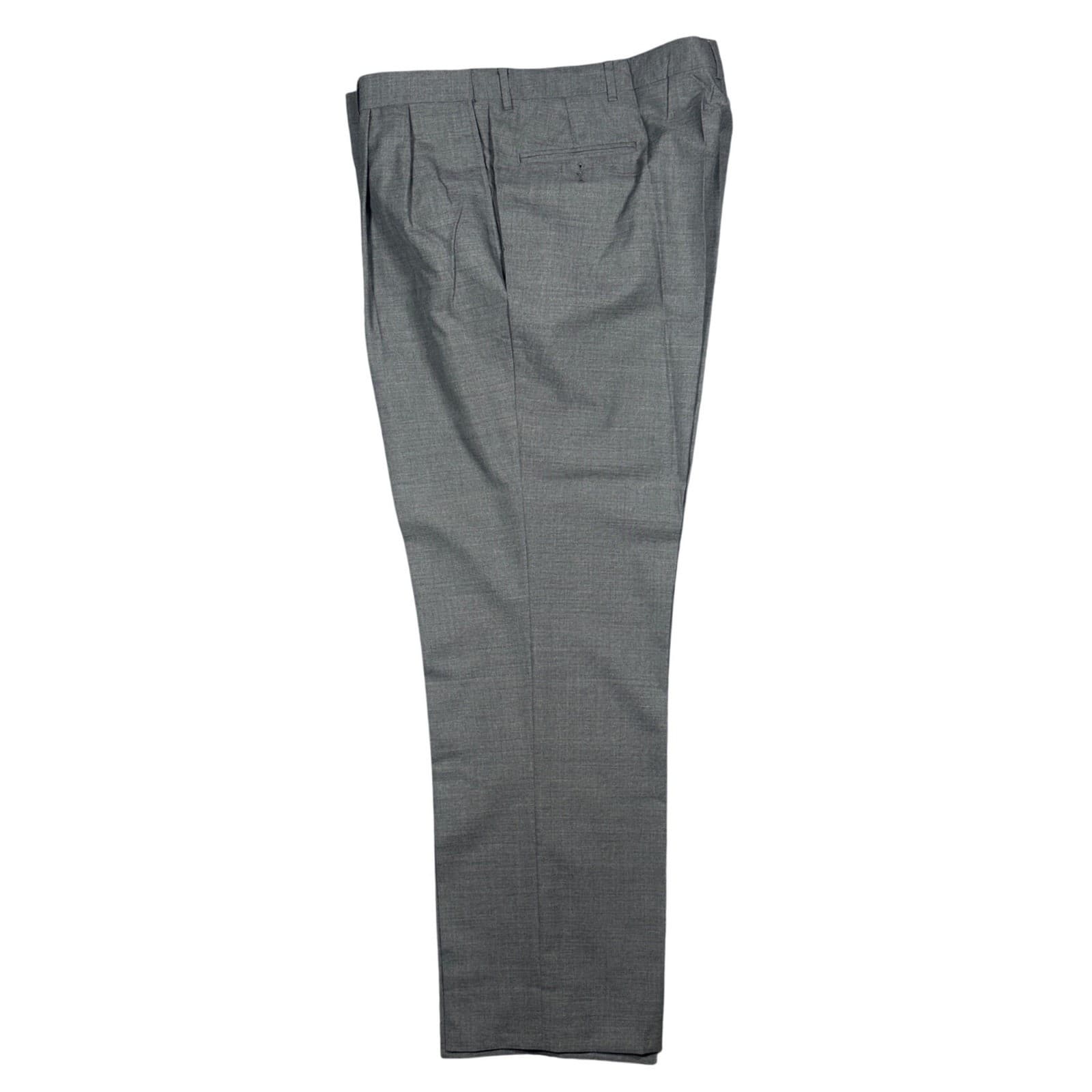Norm Thompson Dress Pants Men 44 Long Grey Pleated Worsted Wool Blend - Thumbnail 3
