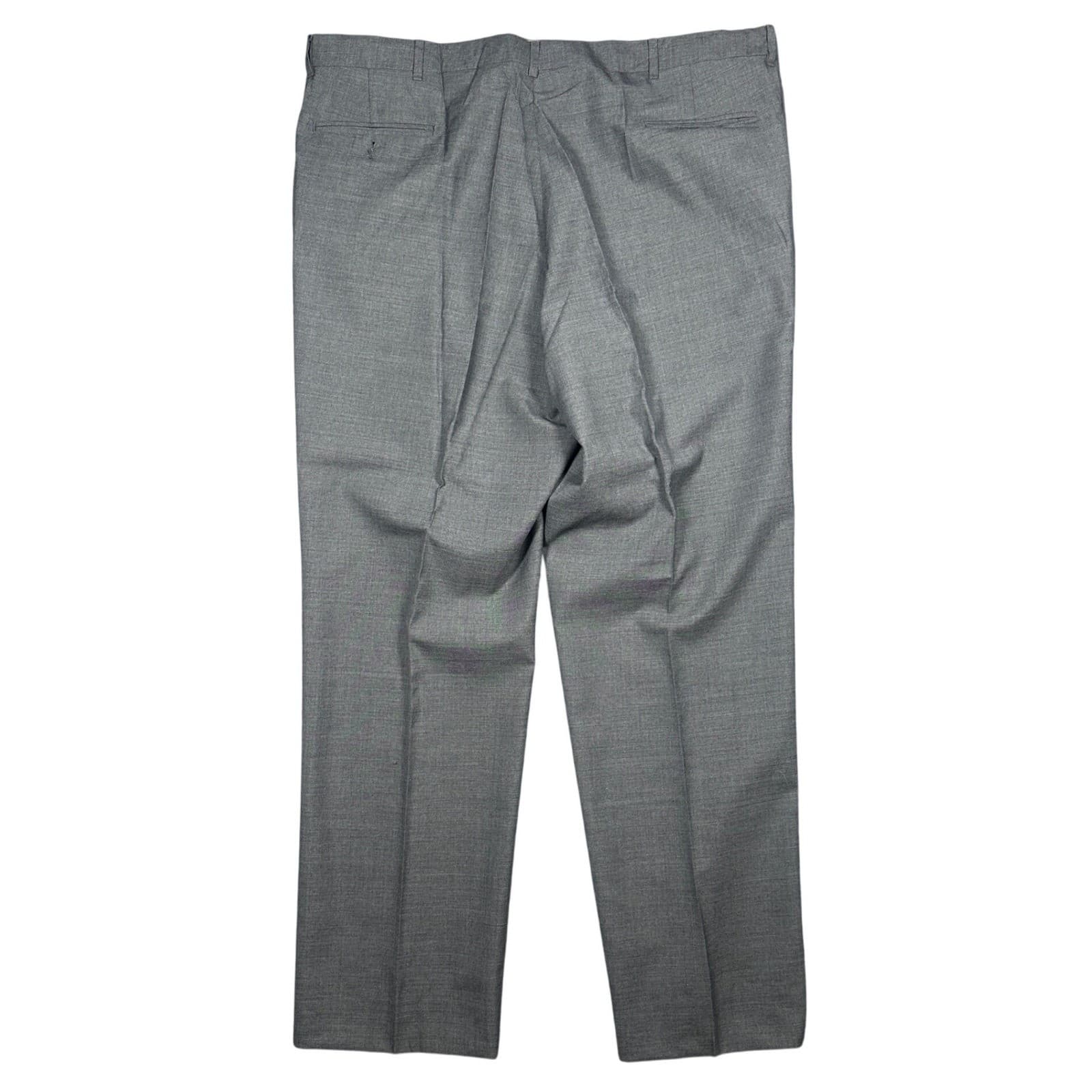Norm Thompson Dress Pants Men 44 Long Grey Pleated Worsted Wool Blend - Thumbnail 5