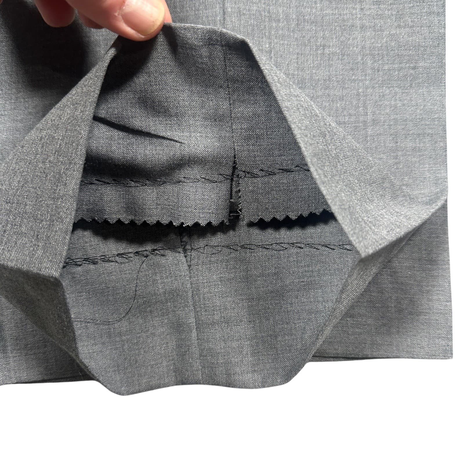 Norm Thompson Dress Pants Men 44 Long Grey Pleated Worsted Wool Blend - Thumbnail 6