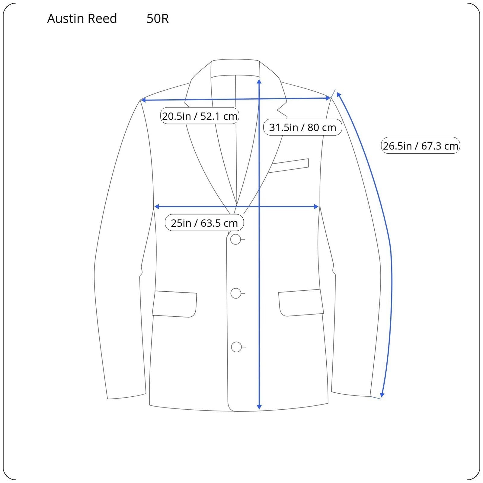 Austin Reed Mens 50R Blazer Charcoal Grey 3-Button Sport Coat - Thumbnail 8