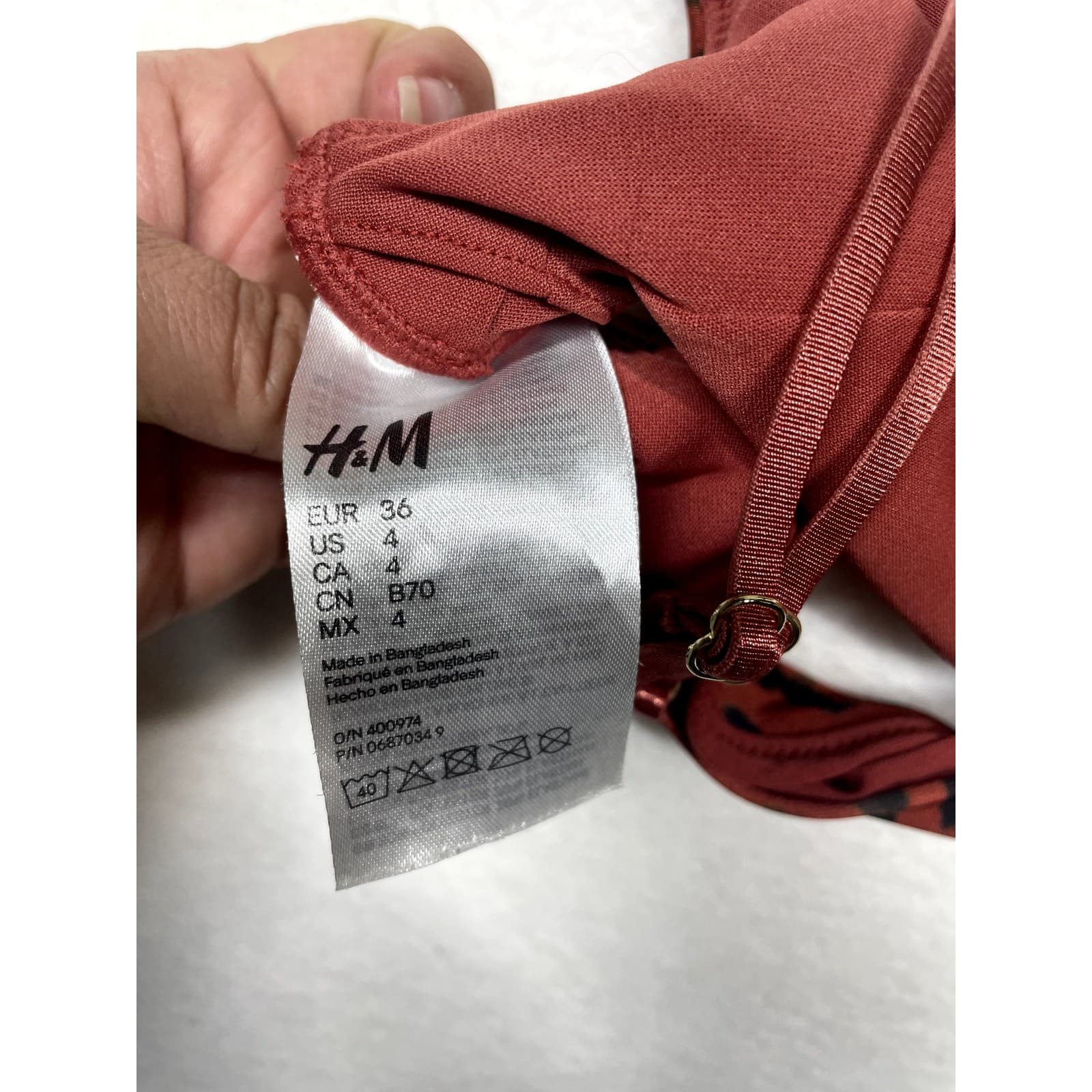 H&M Women’s Size 4 Cheetah Print Bikini Top | Burnt Orange Swimwear - Thumbnail 6
