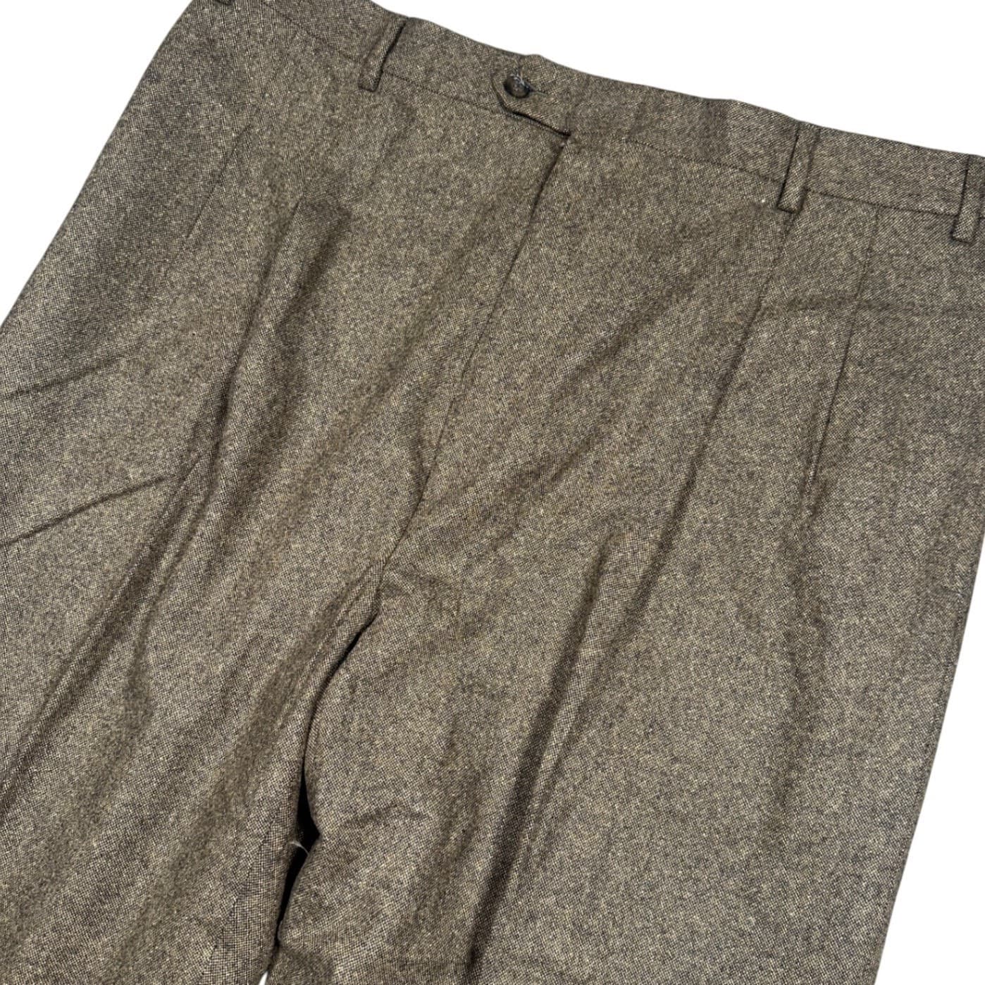 Irvine Park Mens Brown Wool Cashmere Blend Pleated Dress Pants 44-XL - Thumbnail 3