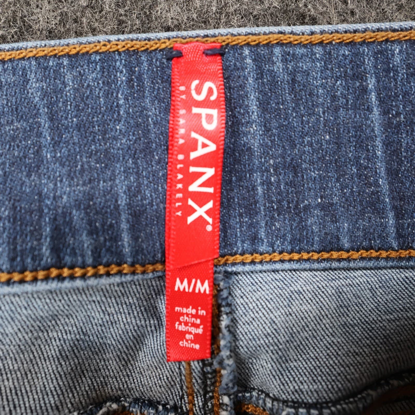 Spanx Jean-ish Leggings Womens Medium Cotton Blend Skinny Distressed Raw Hem - Thumbnail 15