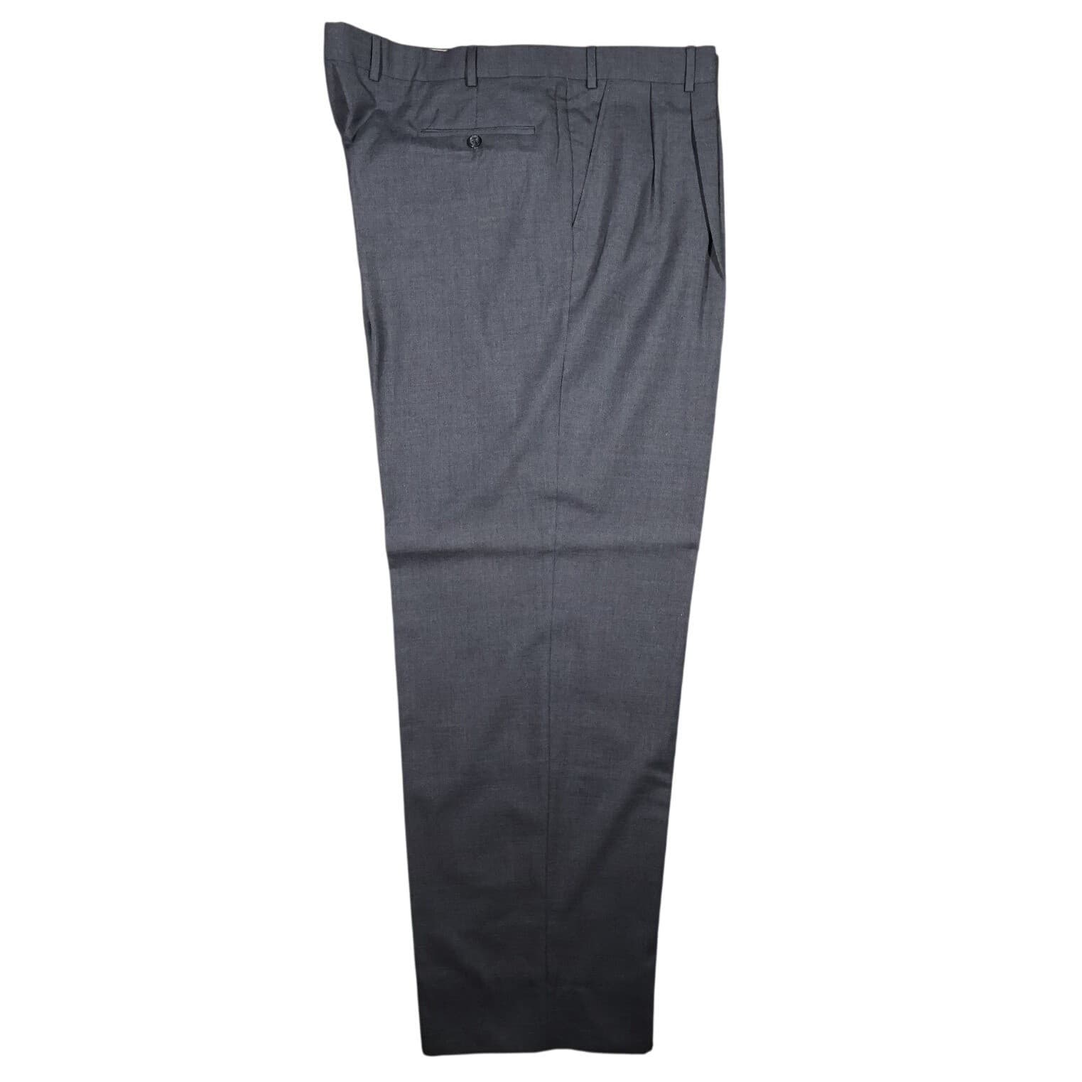 Paul Fredrick Dress Pants Mens 44 Gray Wool Blend Pleated - Thumbnail 2