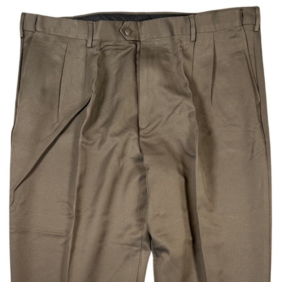 Savane Pleated Dress Pants Mens Size 44 Brown 43x32.5 - Thumbnail 3