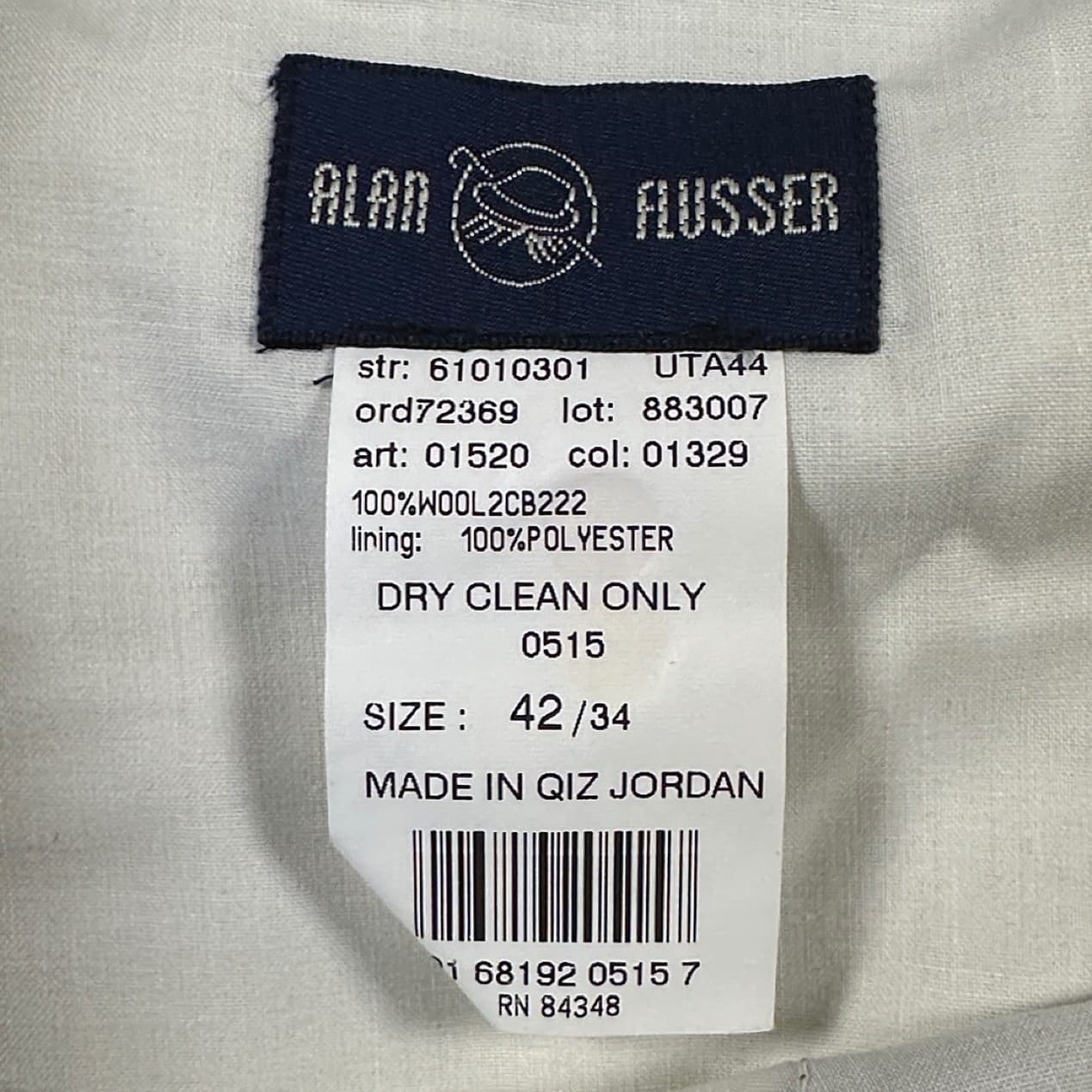 Alan Flusser Dress Pants Mens 42x33 Brown Wool Pleated Straight Leg Trousers - Thumbnail 5