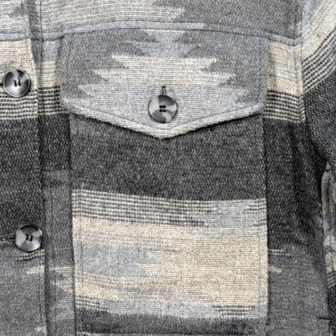 Dictionary Shacket Mens L/XL Gray Excellent Aztec Southwestern Pattern - Thumbnail 5