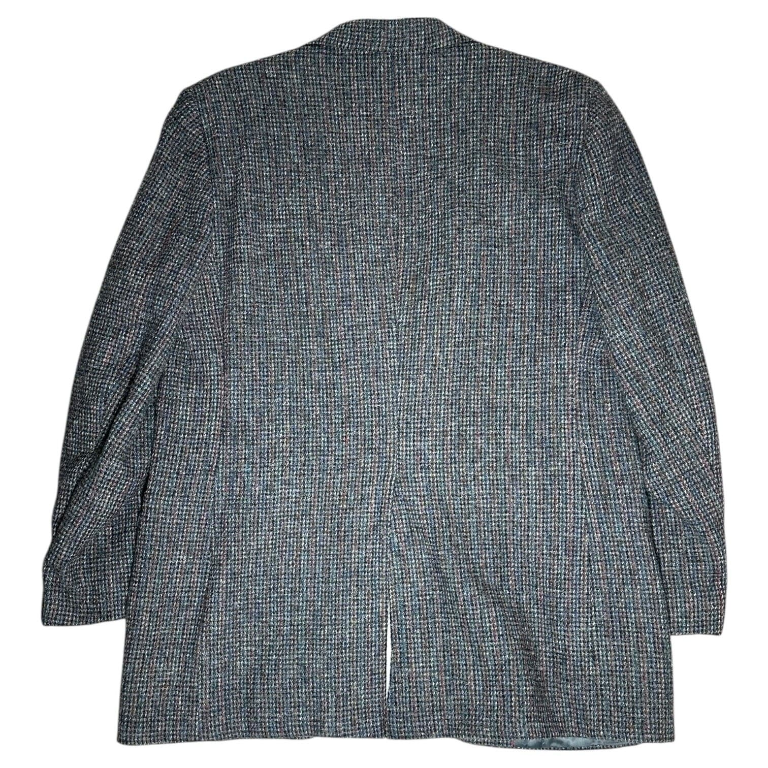 John Alexander Harris Tweed Blazer Mens 44R Gray Blue Wool Sport Coat - Thumbnail 3