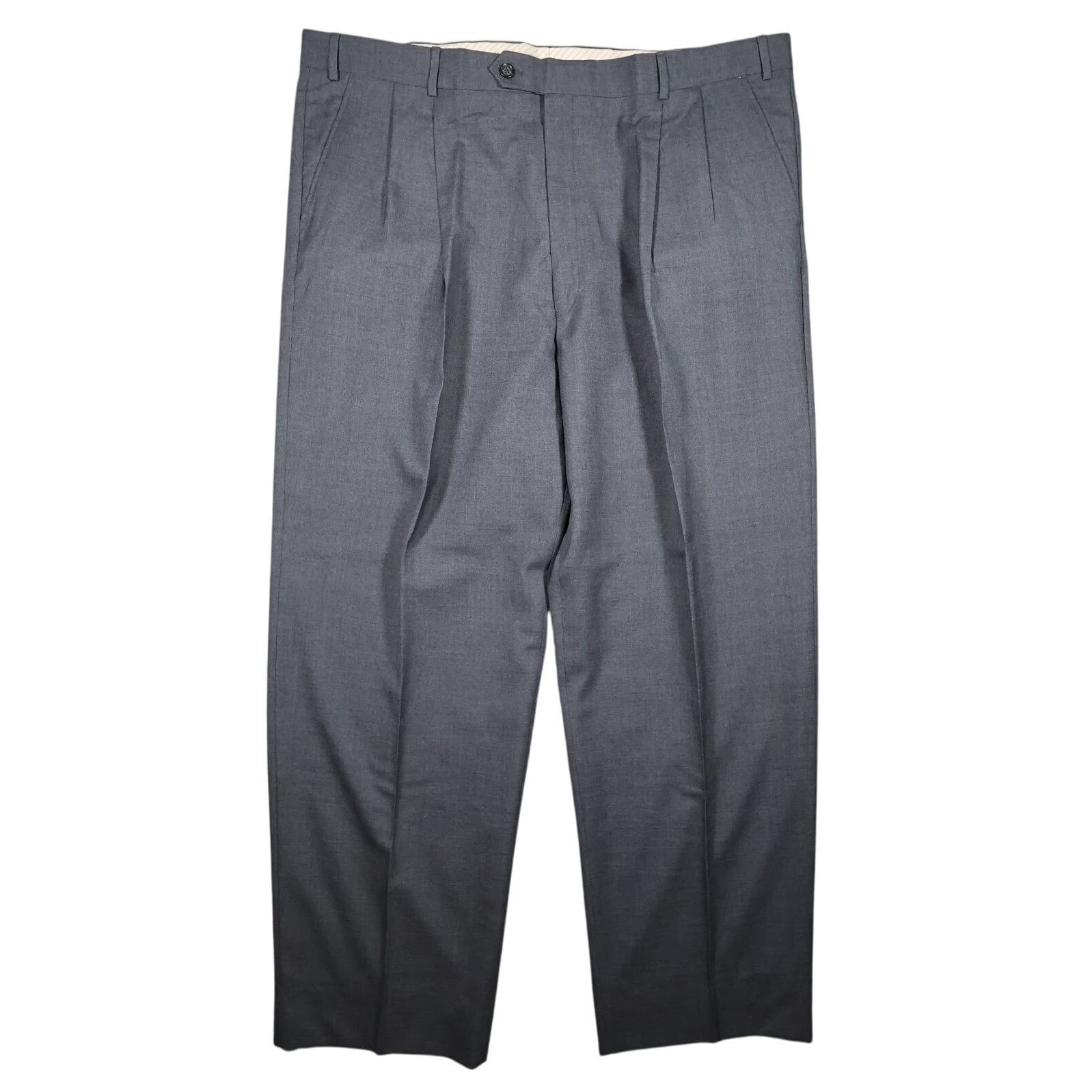 Paul Fredrick Dress Pants Mens 44 Gray Wool Blend Pleated - Thumbnail 4